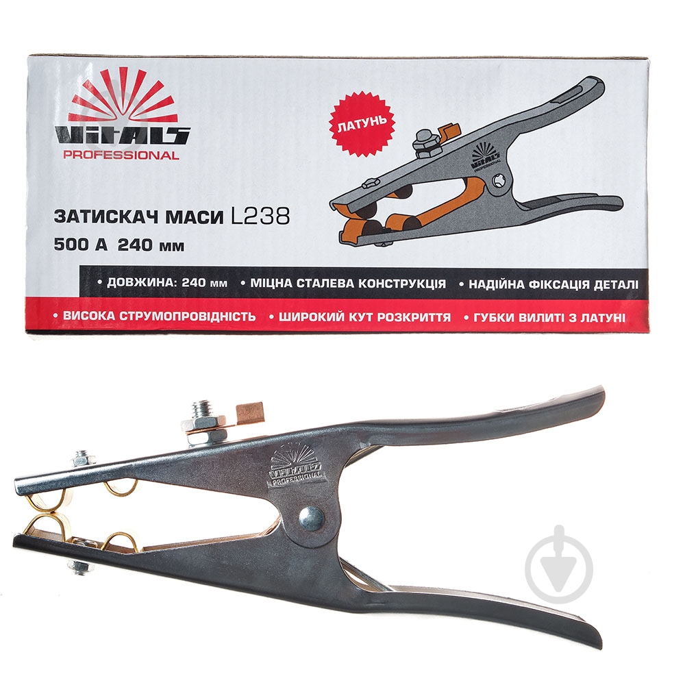 Зажим Vitals Profi L238 500A (латунь) 140941 - фото 3