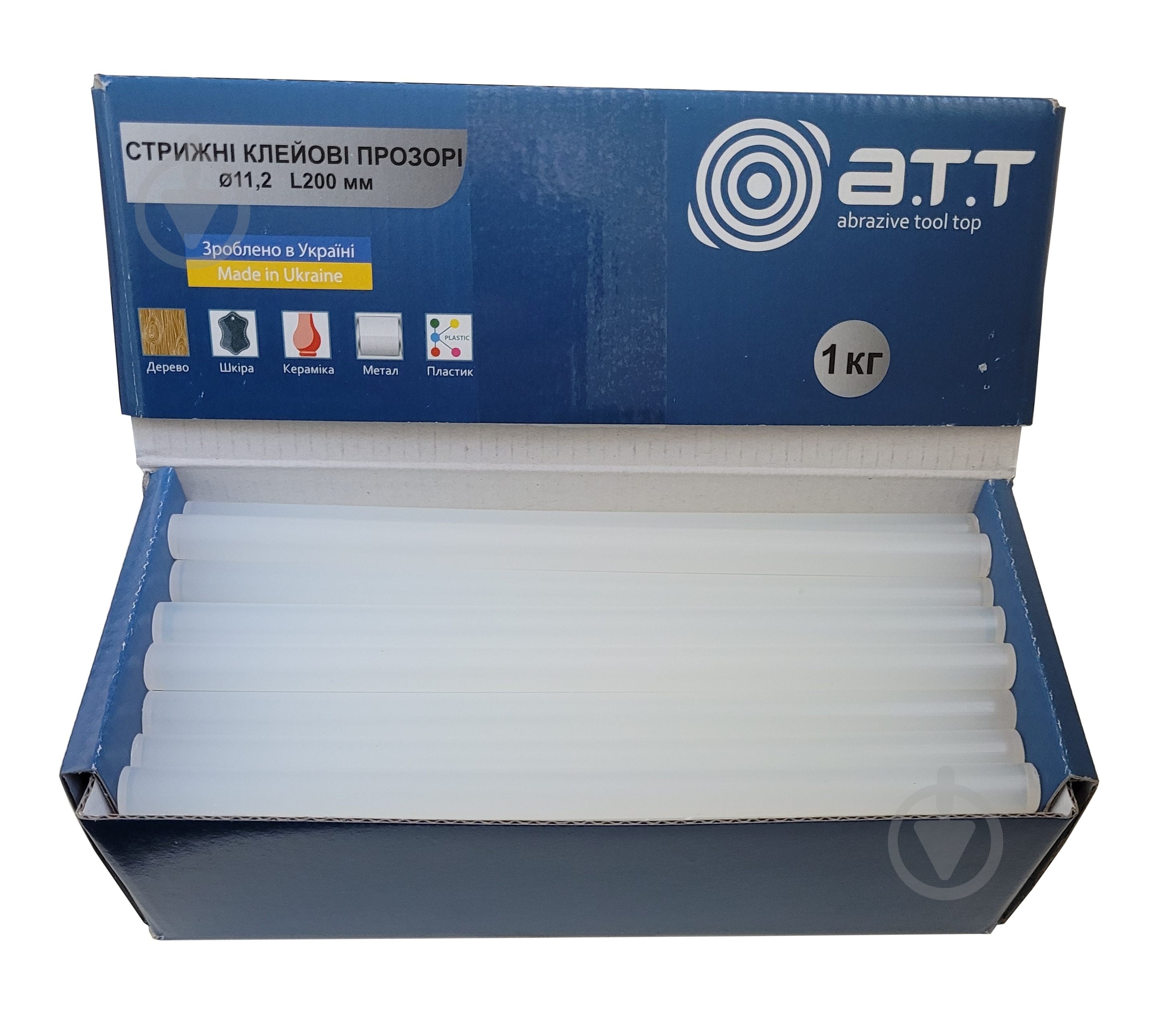 Стрижні клейові A.T.T. прозорі 1 кг 200 x 11,2 мм - фото 1