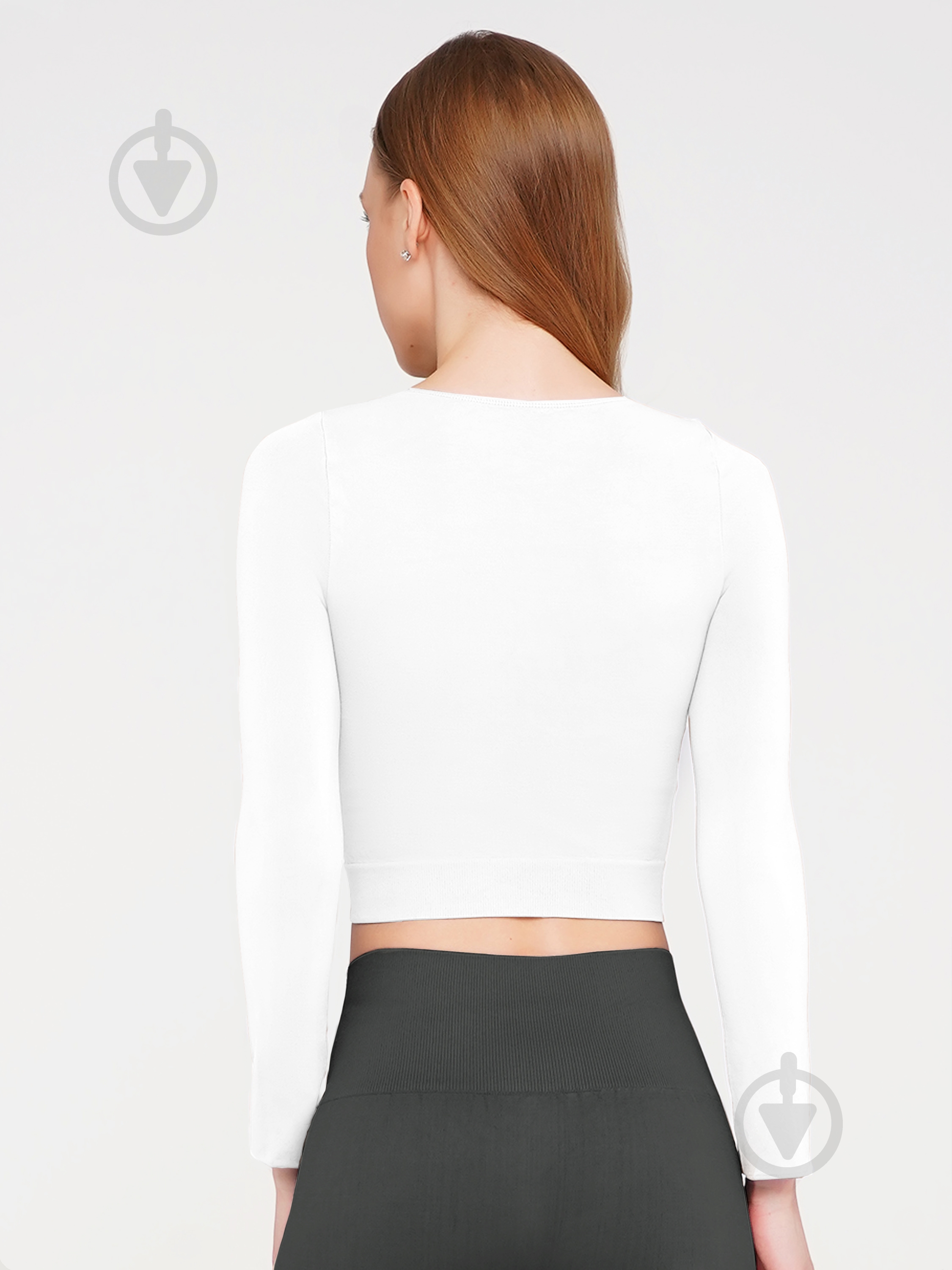 Футболка з довгим рукавом Giulia Crop top р.L/XL білий - фото 2 Футболка з довгим рукавом Giulia Crop top р.L/XL білий - фото 2