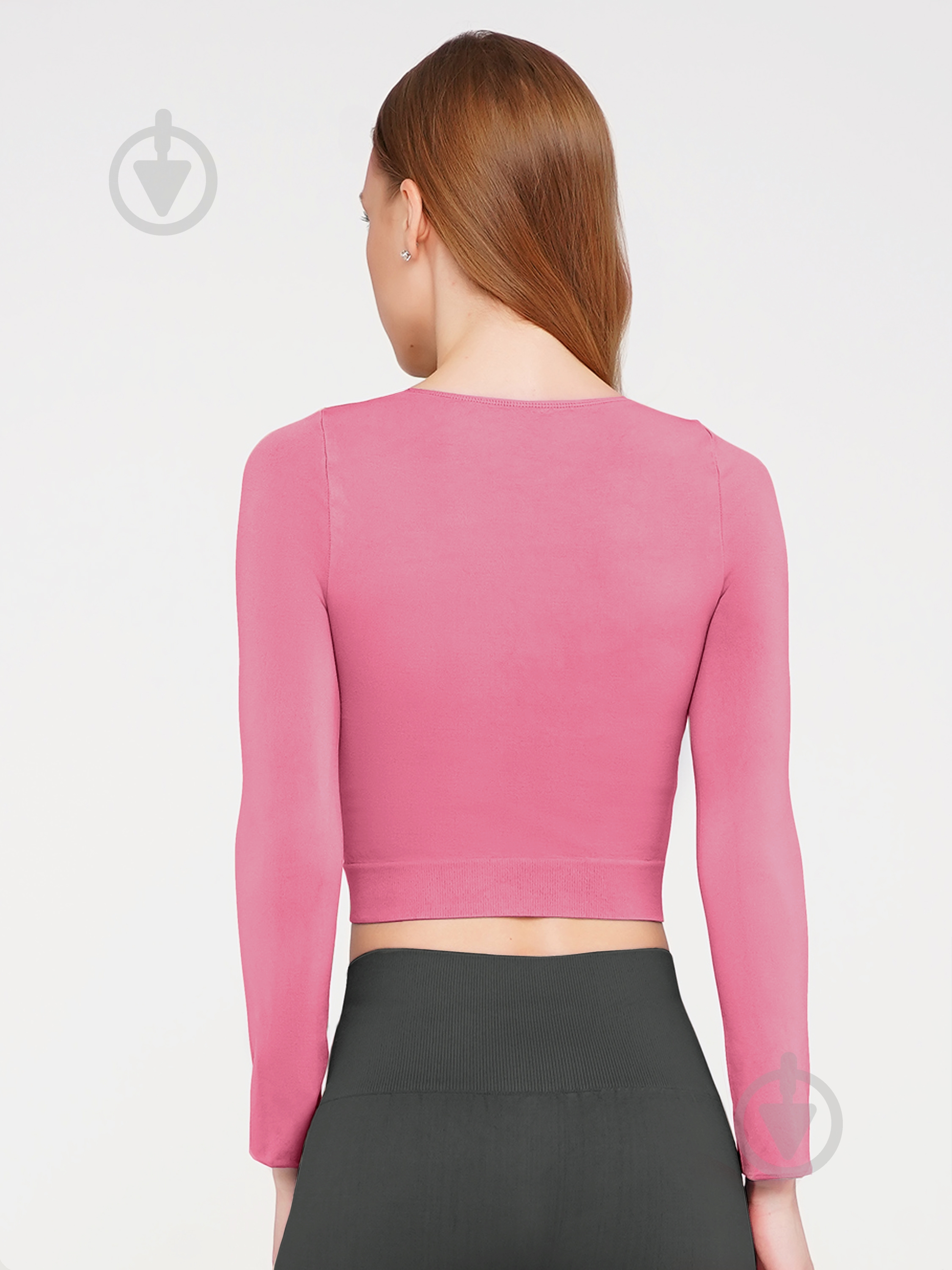 Футболка з довгим рукавом Giulia Crop top р.L/XL рожевий - фото 2 Футболка з довгим рукавом Giulia Crop top р.L/XL рожевий - фото 2