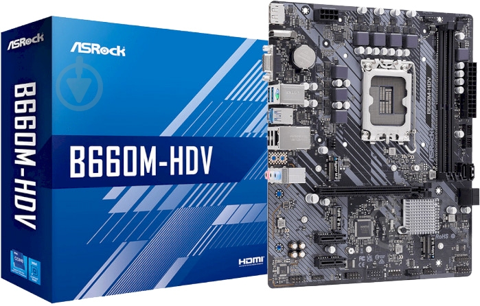 Материнская плата ASRock B660M-HDV (Socket 1700, Intel B660, micro ATX) - фото 4 Материнская плата ASRock B660M-HDV (Socket 1700, Intel B660, micro ATX) - фото 4