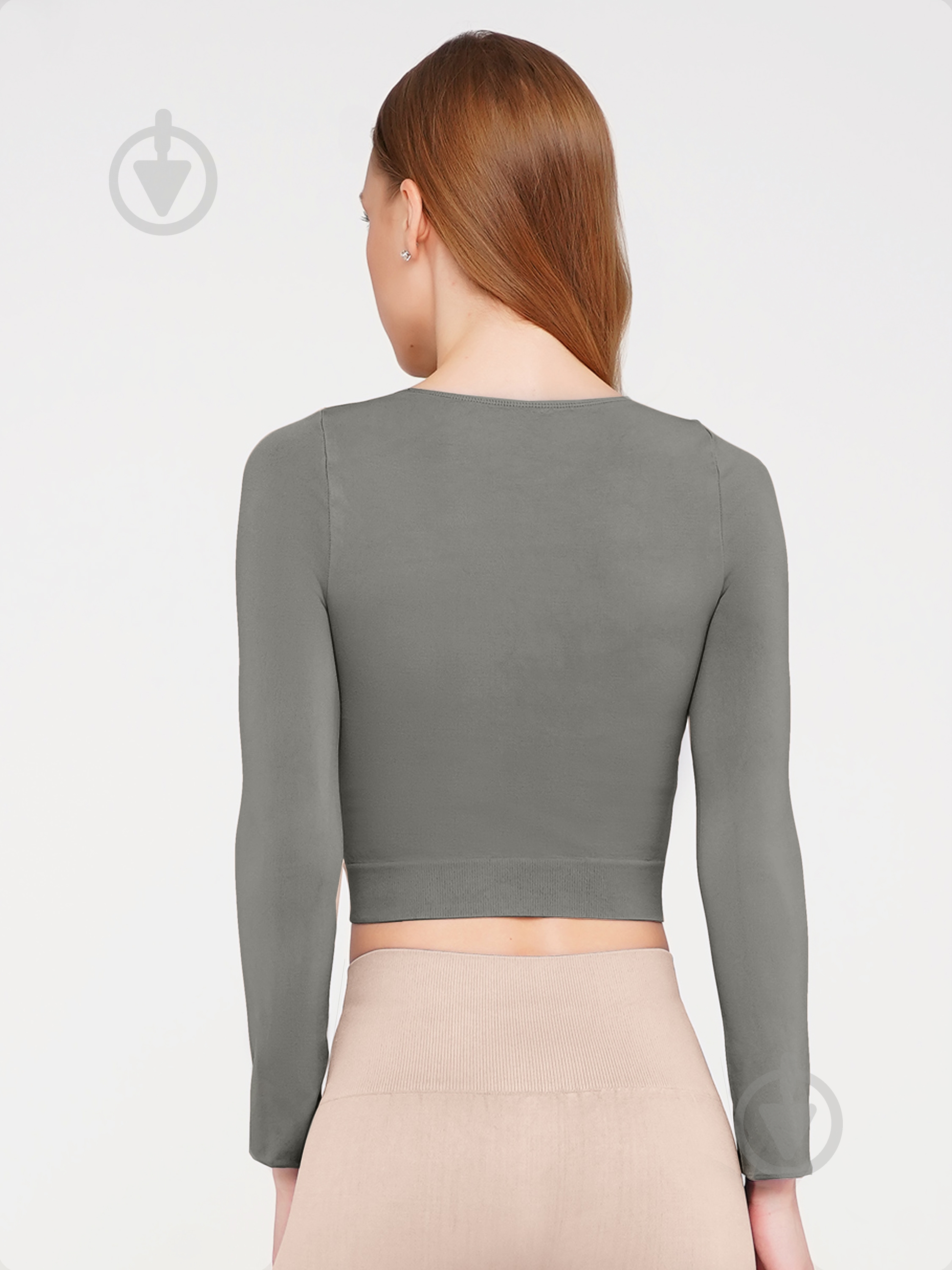 Футболка с длинным рукавом Giulia Crop top р.S/M хаки - фото 2 Футболка с длинным рукавом Giulia Crop top р.S/M хаки - фото 2