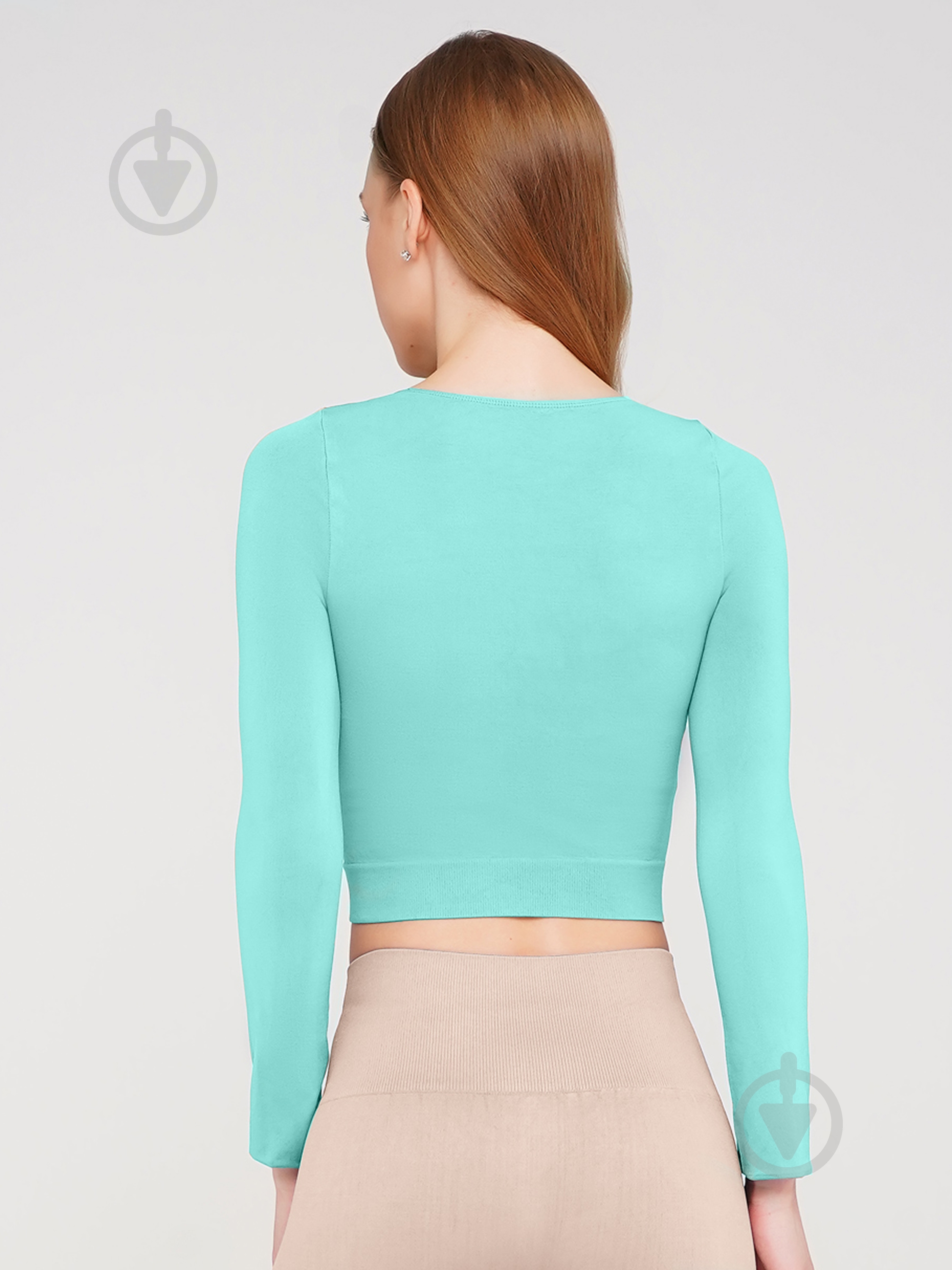 Футболка з довгим рукавом Giulia Crop top р.L/XL мінт - фото 2 Футболка з довгим рукавом Giulia Crop top р.L/XL мінт - фото 2