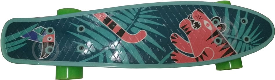 Пенниборд GO Travel 56 cм зеленый с рисунком - фото 1