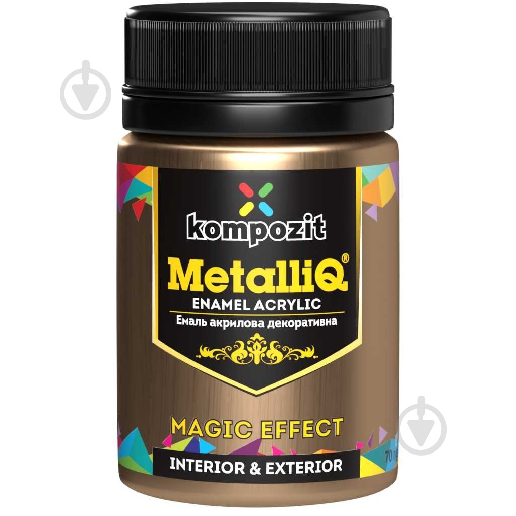 Декоративная краска Kompozit акриловая MetalliQ бронза 0,07 кг - фото 1