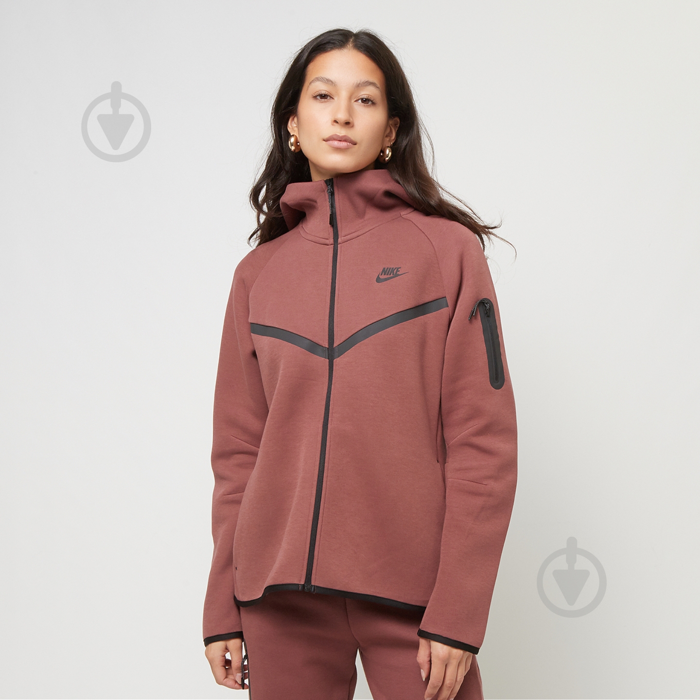 Джемпер Nike W NSW TCH FLC MR JGGR HV6747-218 р.XS коричневый - фото 1