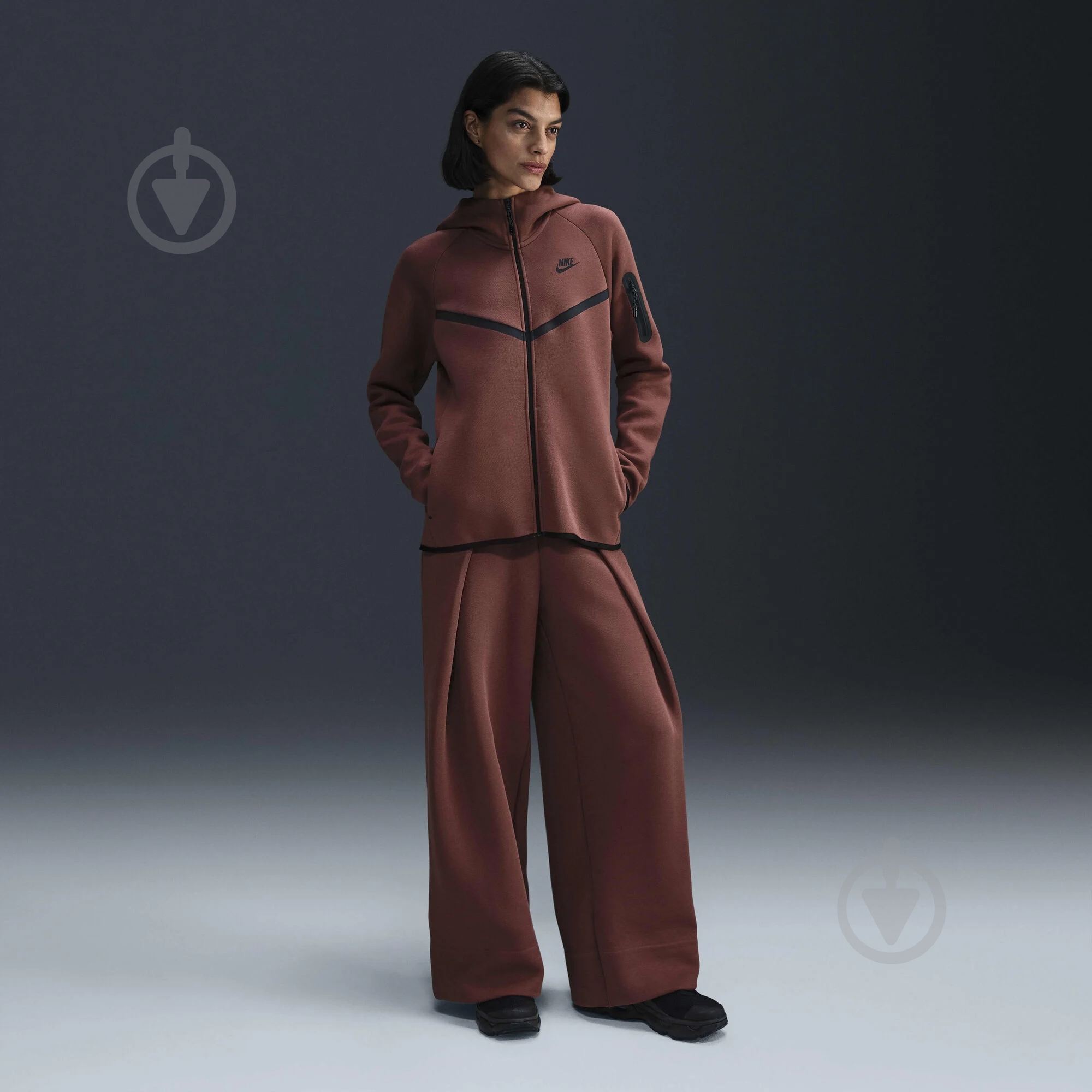 Джемпер Nike W NSW TCH FLC MR JGGR HV6747-218 р.XS коричневый - фото 9