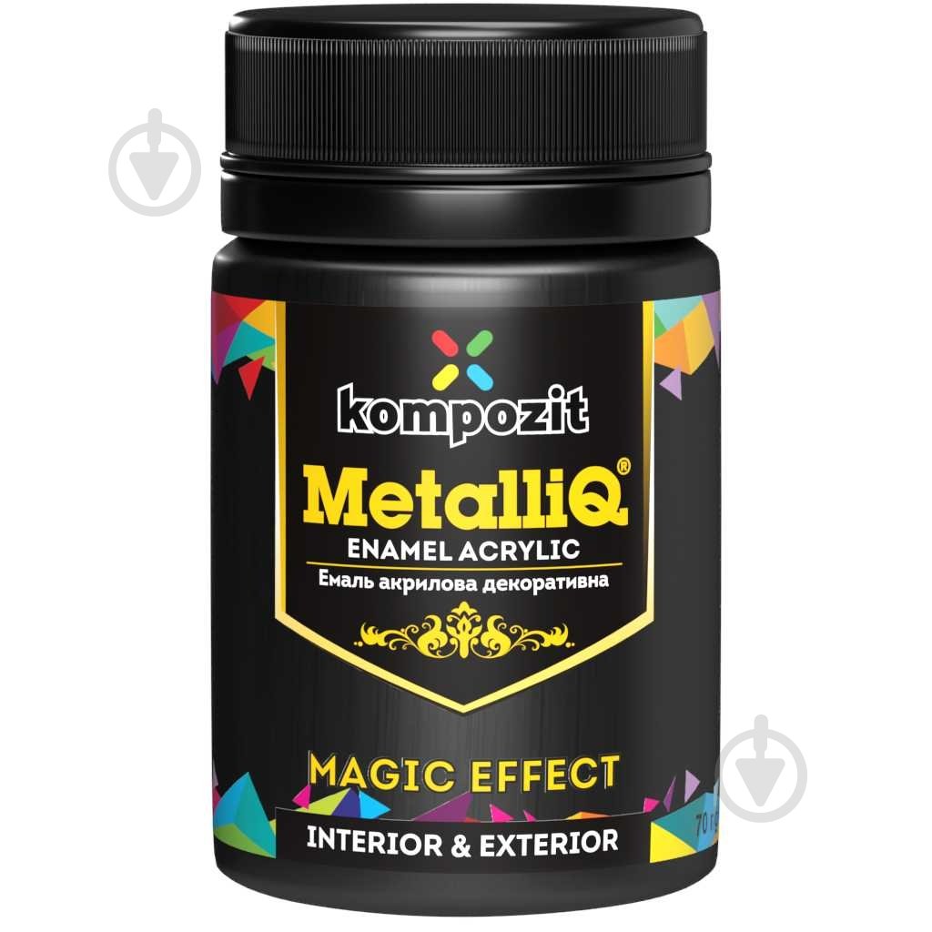Декоративная краска Kompozit акриловая MetalliQ черный жемчуг 0,07 кг - фото 1