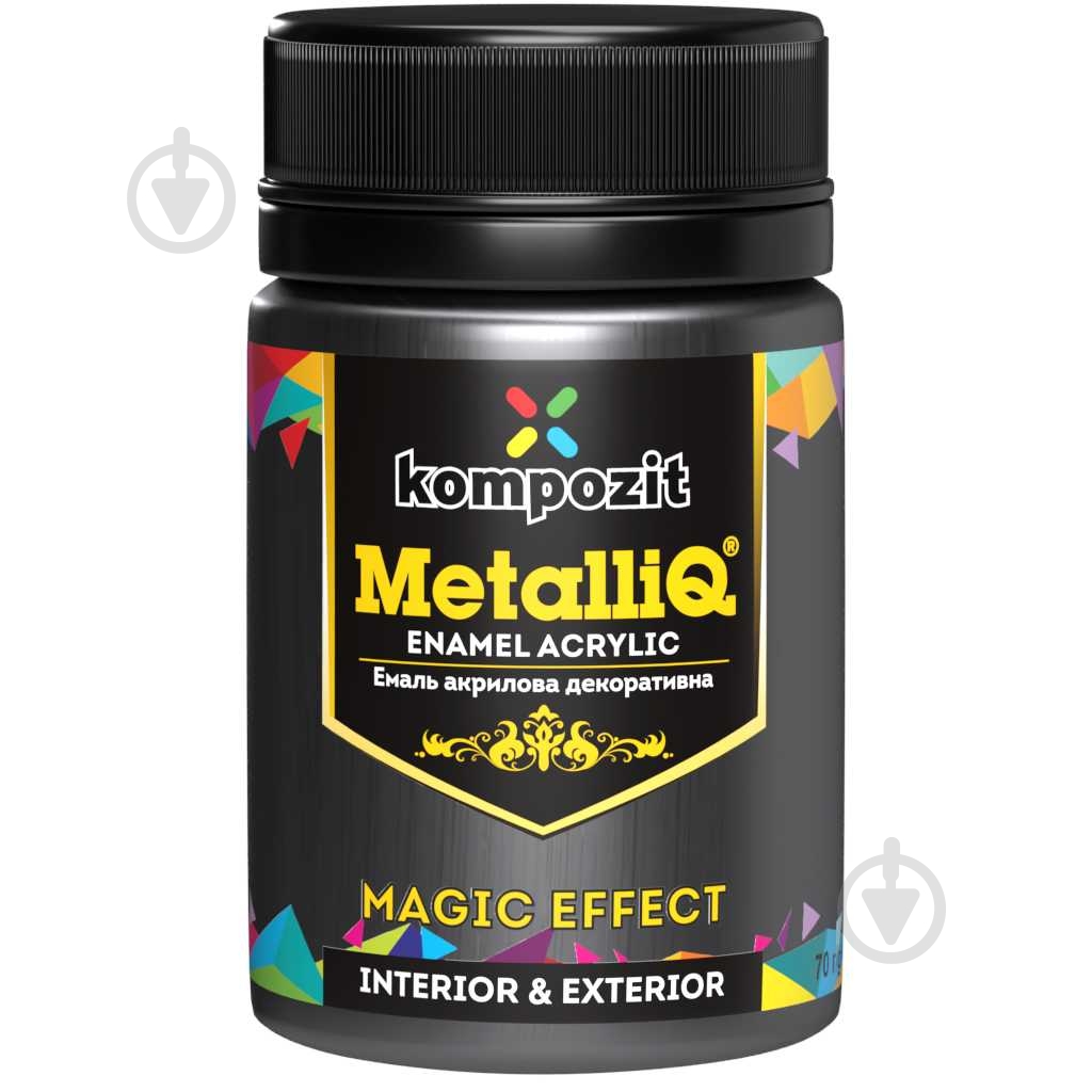 Декоративная краска Kompozit акриловая MetalliQ платина 0,07 кг - фото 1