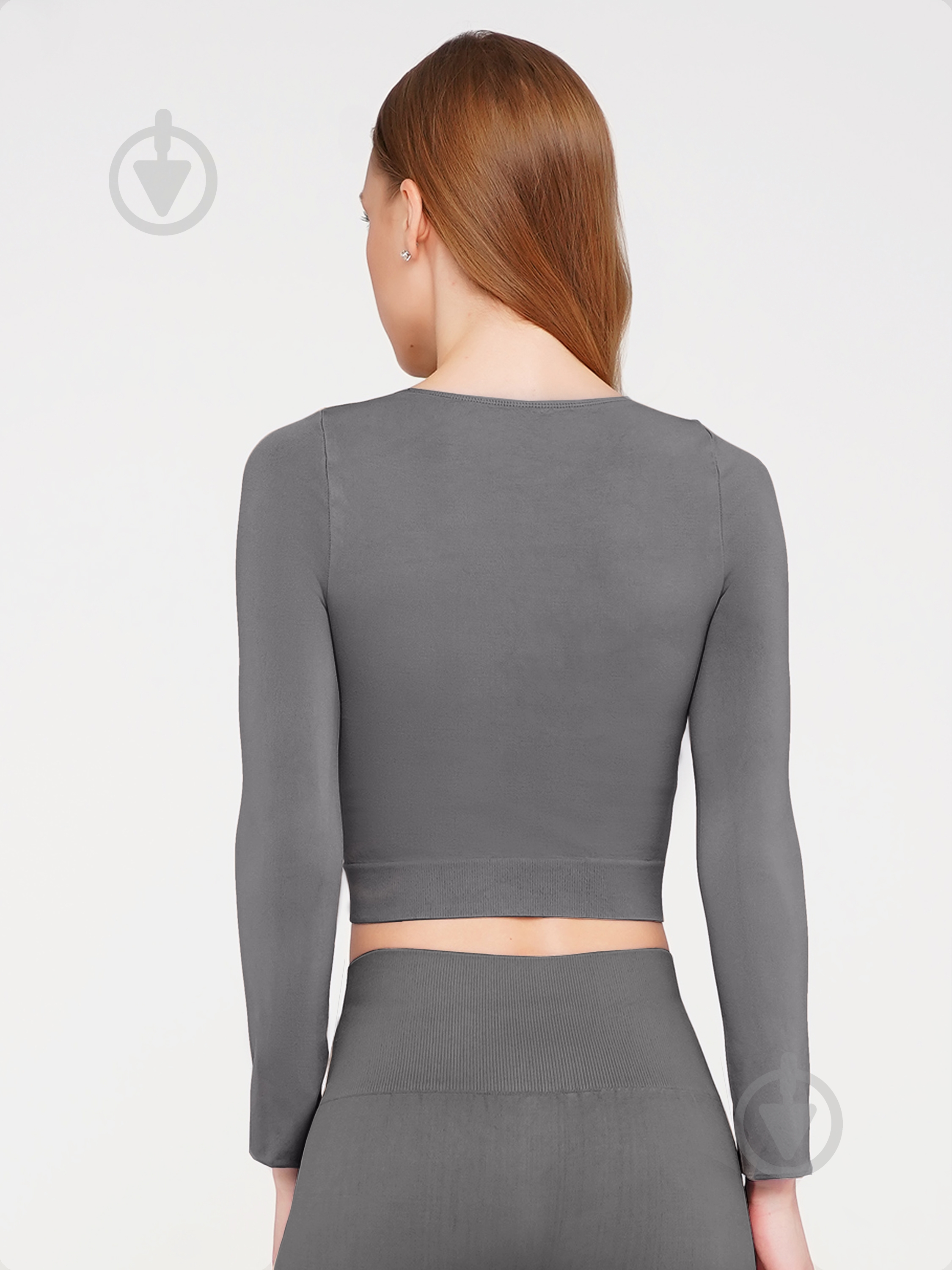 Футболка з довгим рукавом Giulia Crop top р.S/M сірий - фото 2
