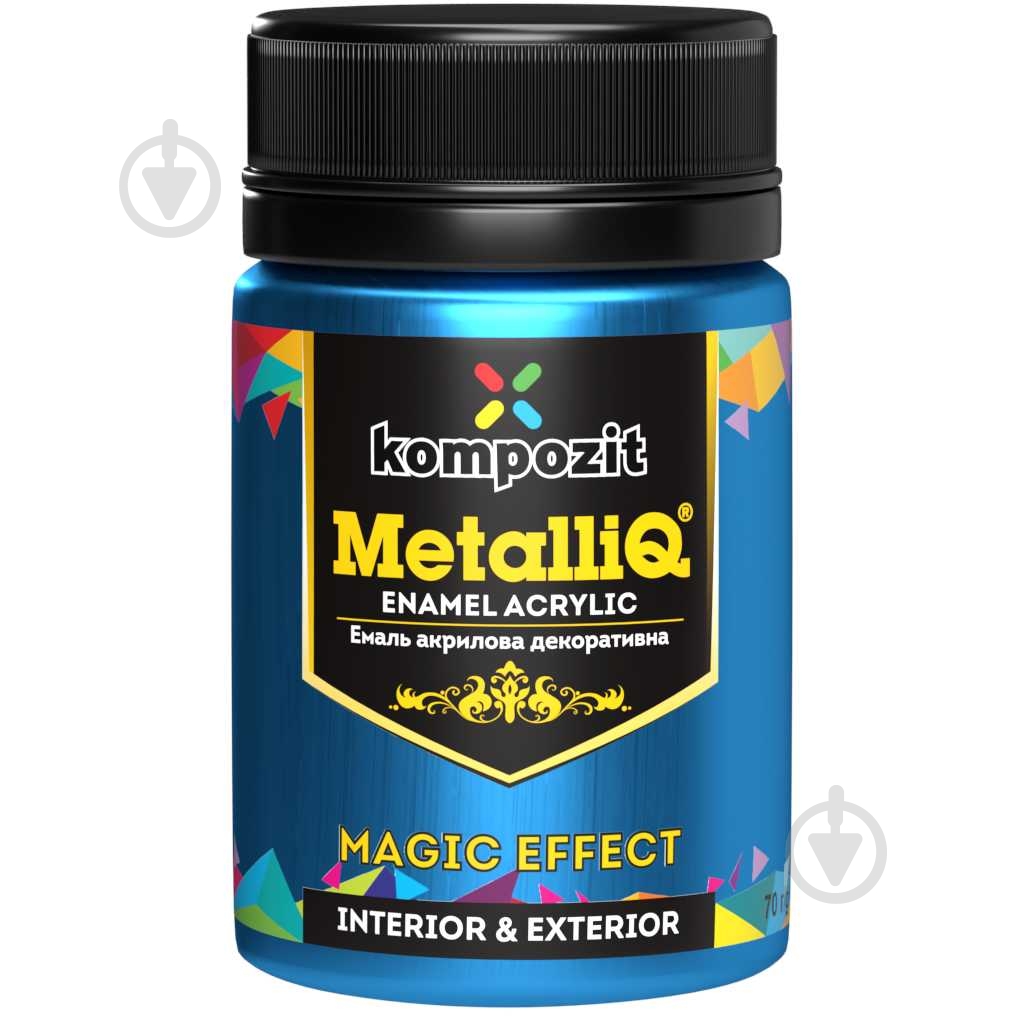 Декоративная краска Kompozit акриловая MetalliQ голубое сияние 0,07 кг - фото 1