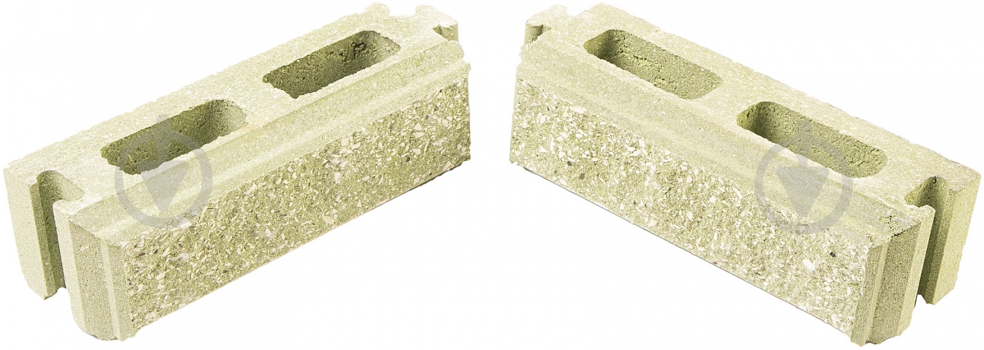 Элемент подмурка Кая 75x240x75 мм зелено-белый Моноліт-Брук (new 90139490) - фото 1