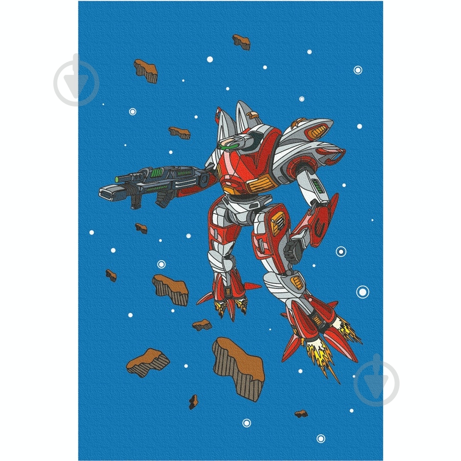 Полотно на картоні з контуром Робот 20х30 см Rosa Start - фото 1