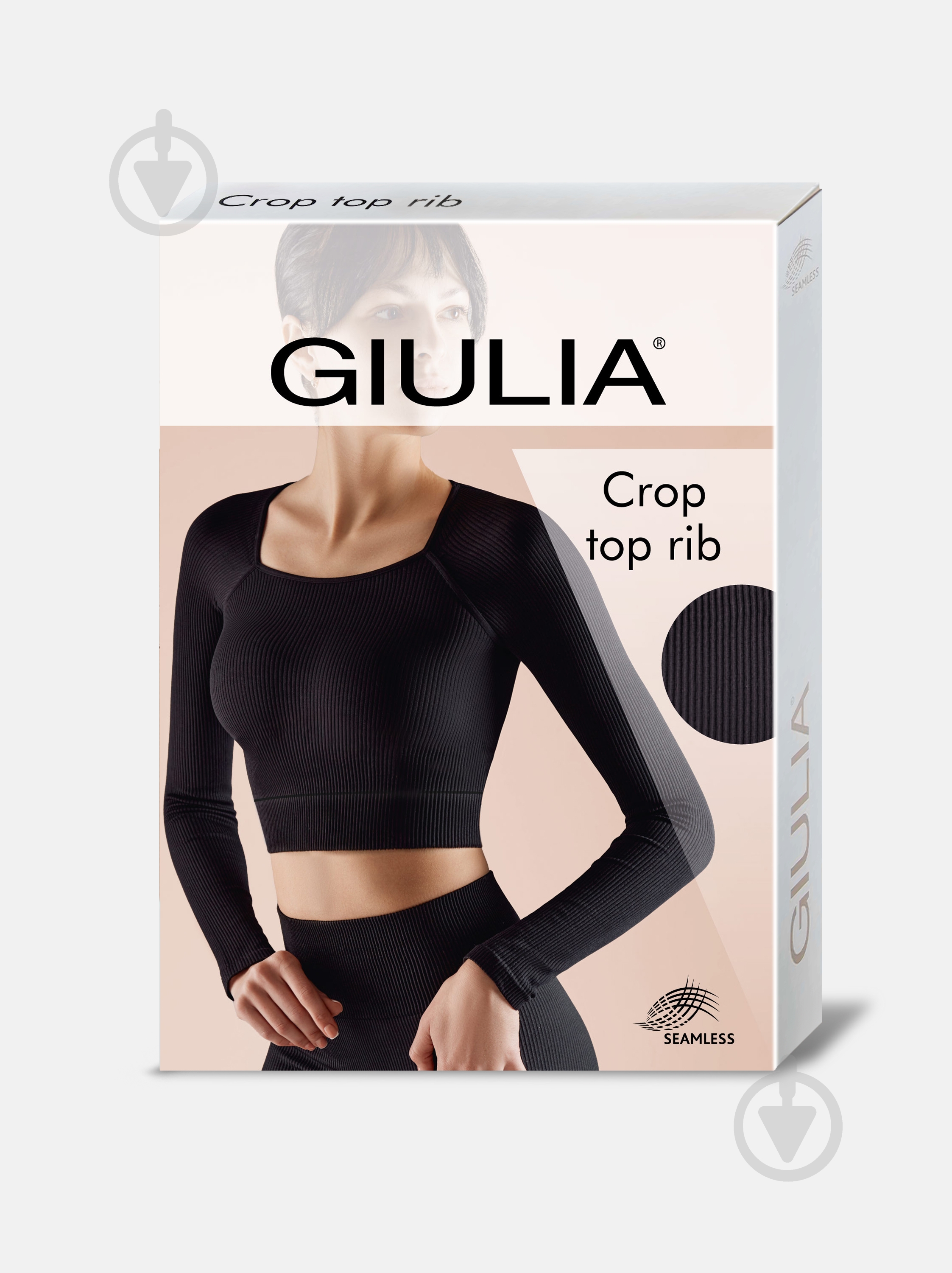 Футболка з довгим рукавом Giulia Crop top rib р.one size смарагдовий - фото 4 Футболка з довгим рукавом Giulia Crop top rib р.one size смарагдовий - фото 4