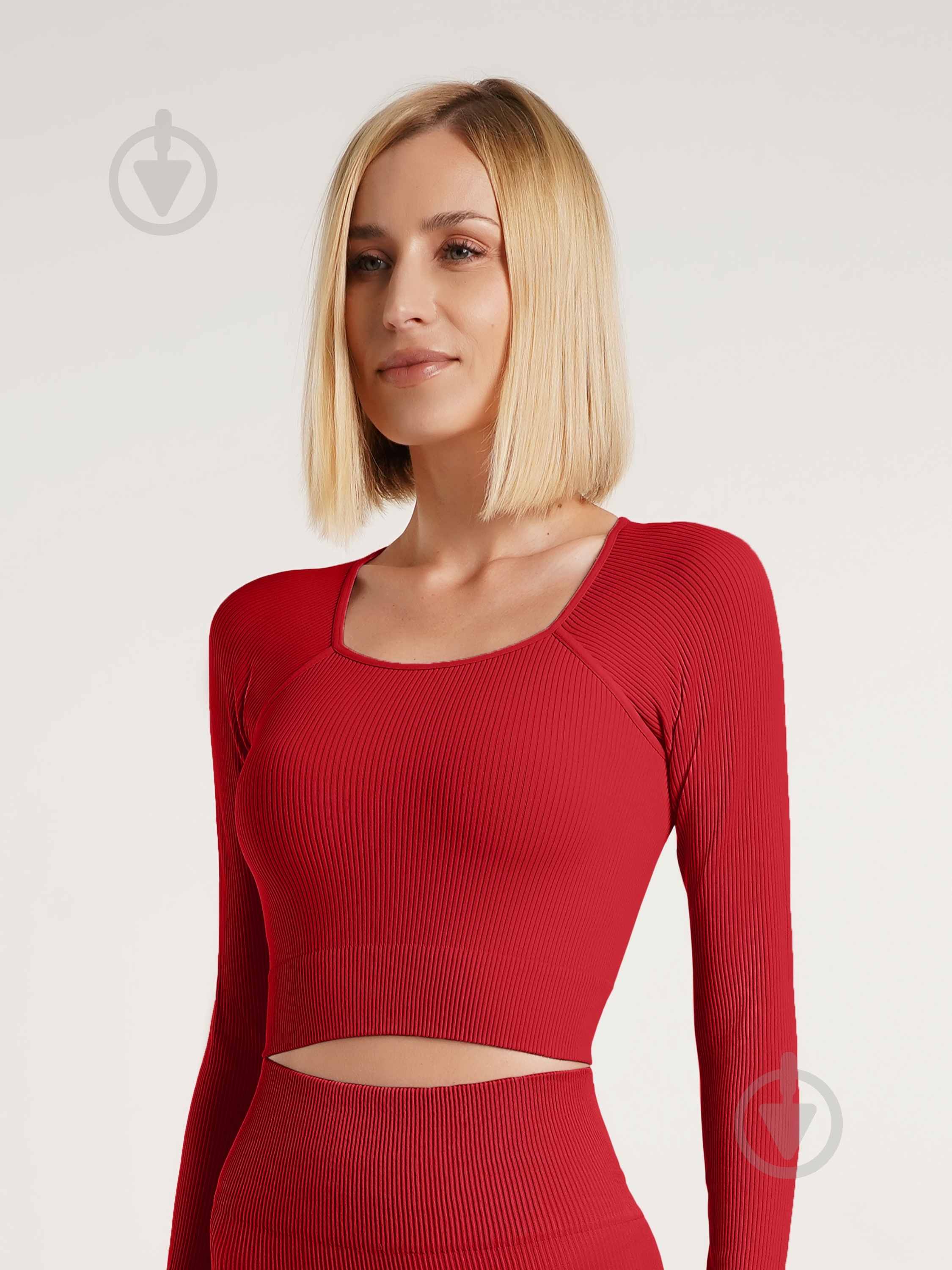 Футболка з довгим рукавом Giulia Crop top rib р.one size темно-червоний - фото 1 Футболка з довгим рукавом Giulia Crop top rib р.one size темно-червоний - фото 1