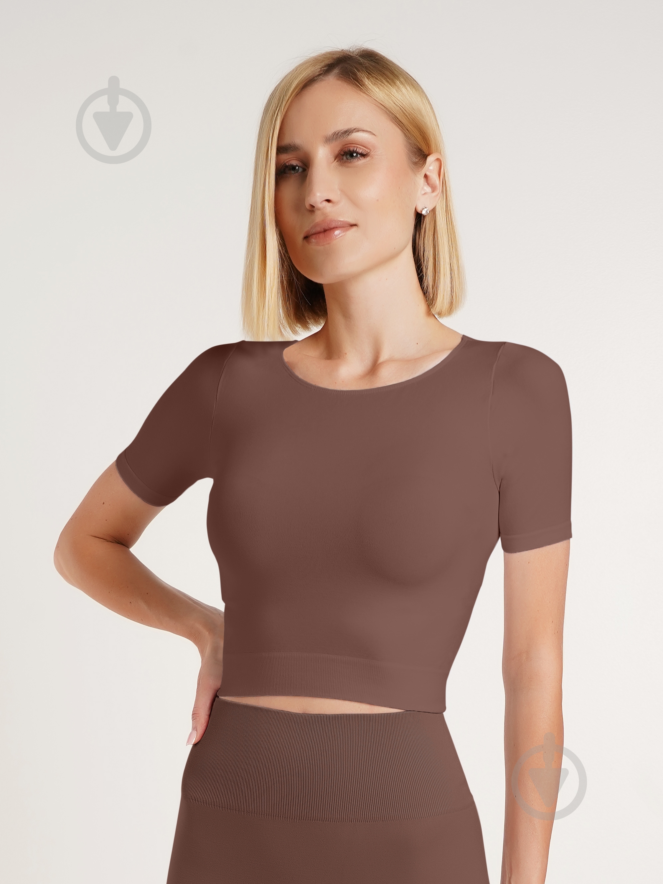 Футболка с коротким рукавом Giulia Crop t-shirt deep taupe р.L/XL коричневый - фото 1 Футболка с коротким рукавом Giulia Crop t-shirt deep taupe р.L/XL коричневый - фото 1