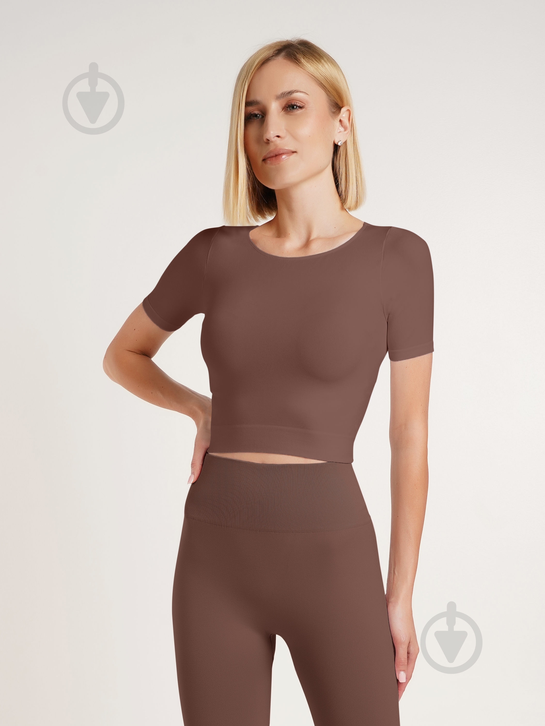 Футболка с коротким рукавом Giulia Crop t-shirt deep taupe р.L/XL коричневый - фото 3 Футболка с коротким рукавом Giulia Crop t-shirt deep taupe р.L/XL коричневый - фото 3