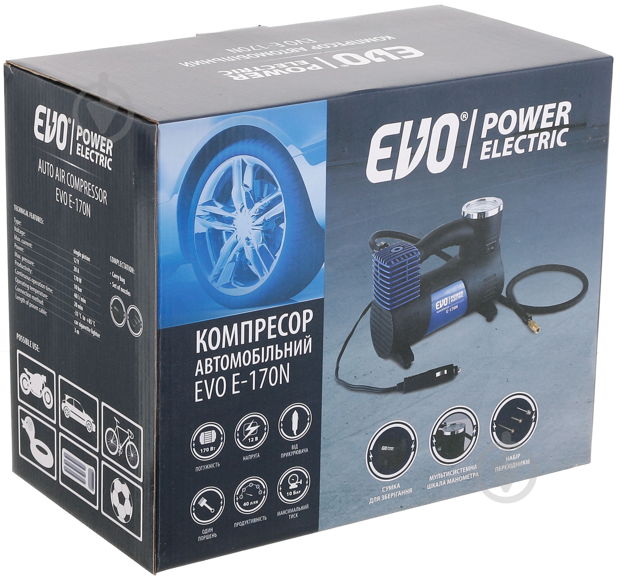 Компресcор автомобильный EVO power electric E-170N - фото 6 Компресcор автомобильный EVO power electric E-170N - фото 6