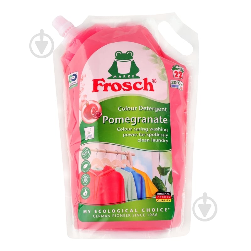 Рідкий засіб для машинного та ручного прання Frosch Колор Гранат 1,5 л - фото 1