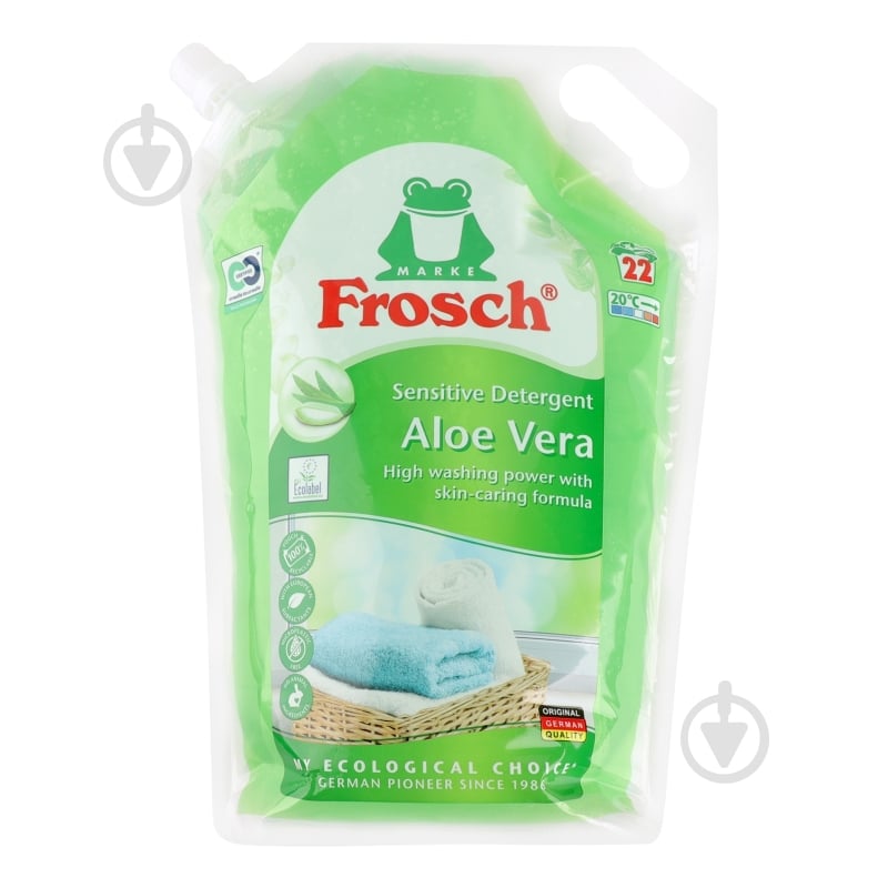 Рідкий засіб для машинного та ручного прання Frosch Сенситів Алое Вера 1,5 л - фото 1