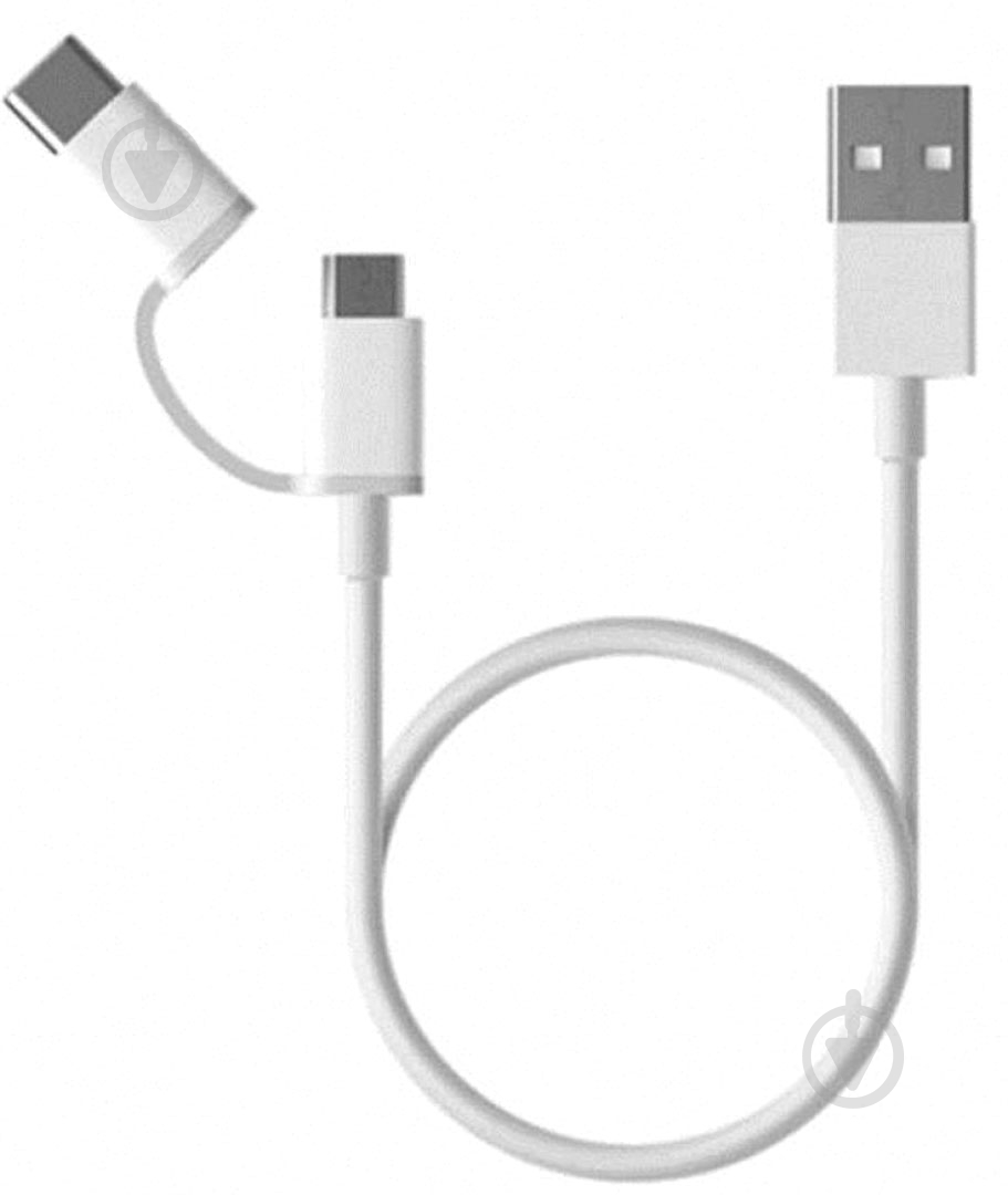 Кабель Xiaomi USB Type-CUSB – microUSB 1 м білий (338004) mi 2in1 - фото 1
