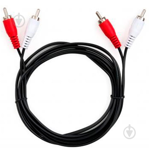 Кабель мультимедийный Vinga 2RCA – 2RCA 1,8 м черный (VCP2RCA1.8) - фото 1