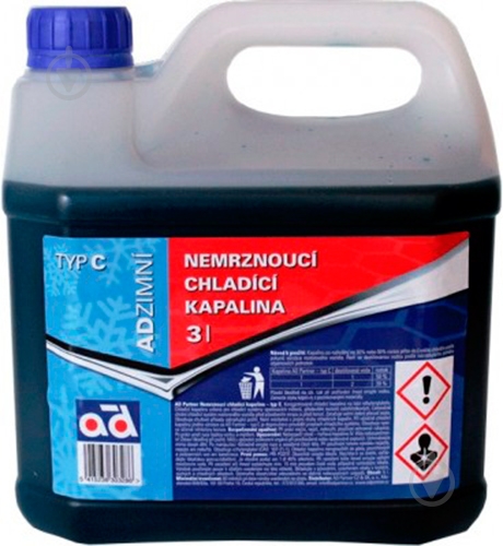 Антифриз AD ANTIFREEZE TYP C (5415236303286) -38°C концентрат 3 л синий (AD ANTIFREEZE C 3L) - фото 1