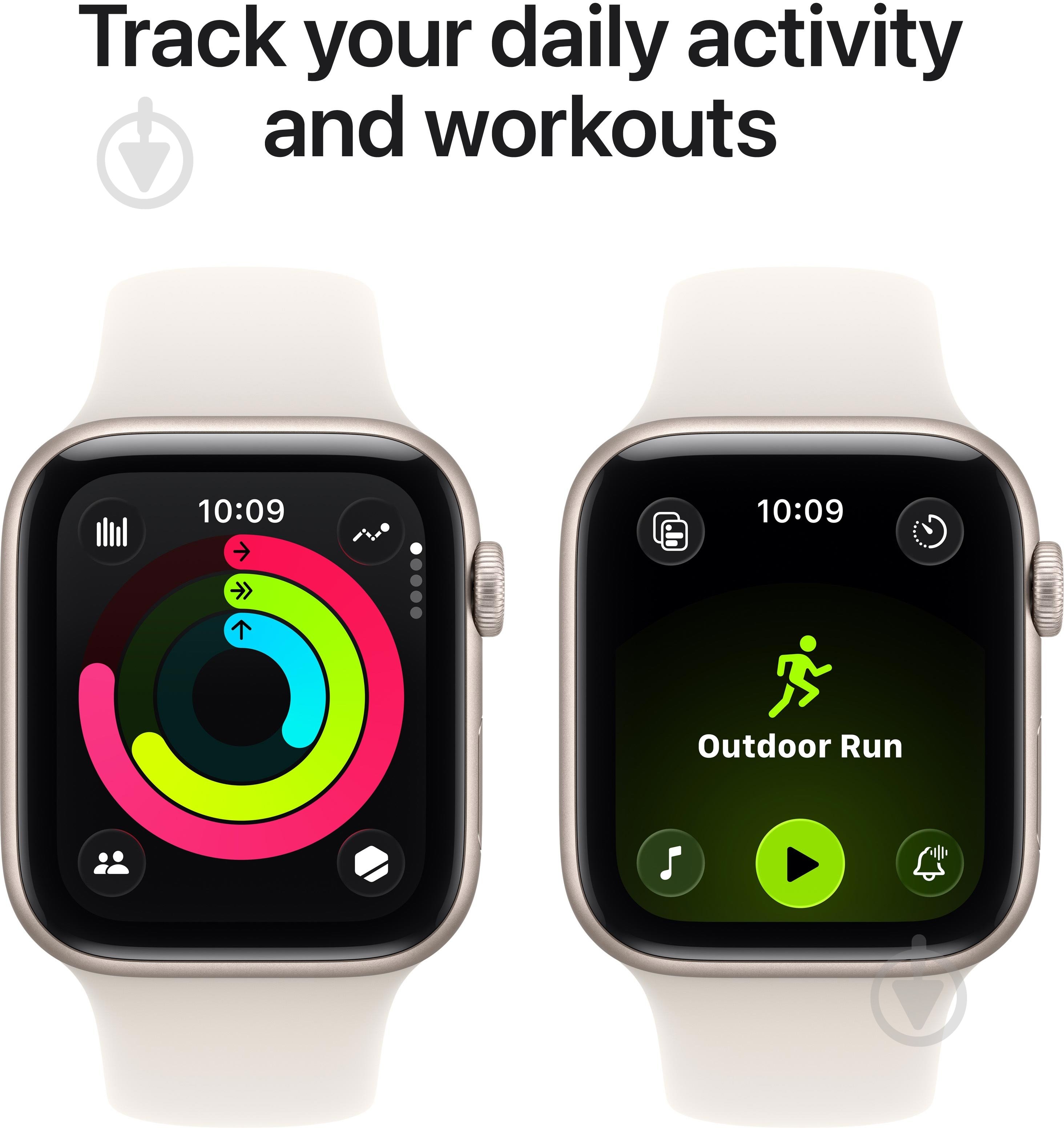 Смарт-часы Apple Watch SE 3 GPS 40mm Starlight Aluminium Case with Starlight Sport Band - S/M (MEH34RK/A) - фото 6