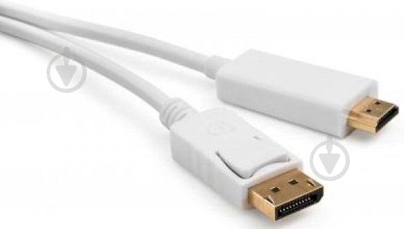 Кабель мультимедийный Vinga DisplayPort – HDMI 1,8 м белый (VCPDPHDMI1.8WH) - фото 1 Кабель мультимедийный Vinga DisplayPort – HDMI 1,8 м белый (VCPDPHDMI1.8WH) - фото 1