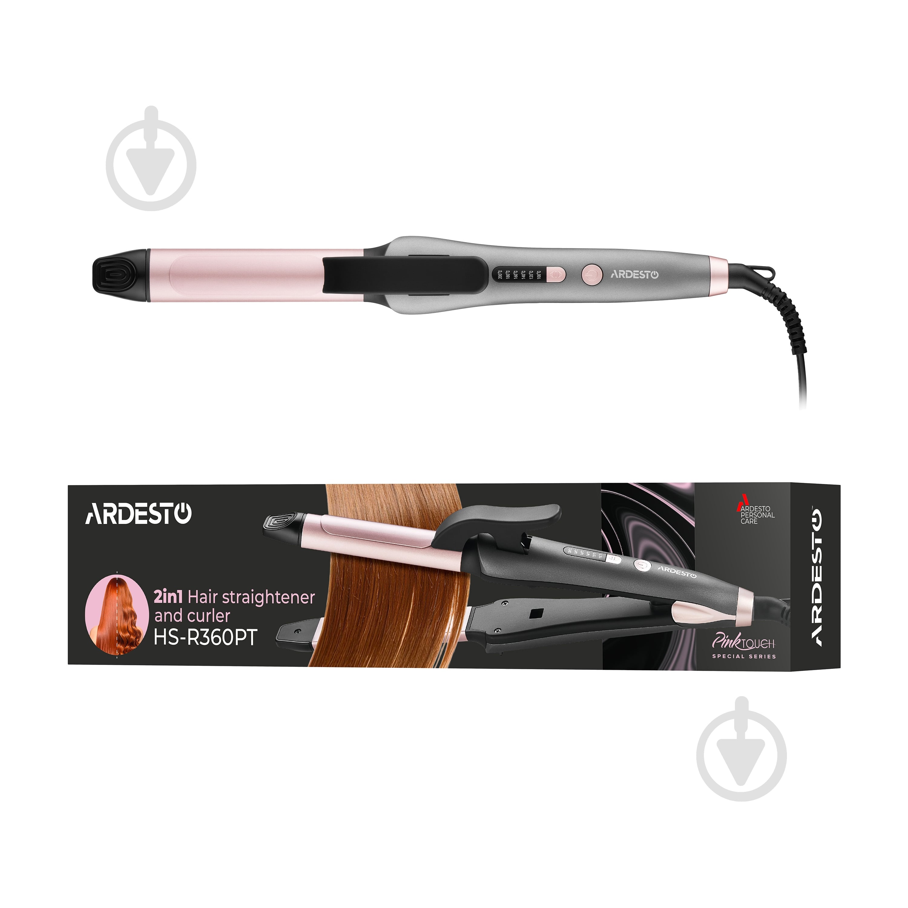 Плойка-выпрямитель ARDESTO 2в1 Pink Touch HS-R360PT - фото 5 Плойка-выпрямитель ARDESTO 2в1 Pink Touch HS-R360PT - фото 5