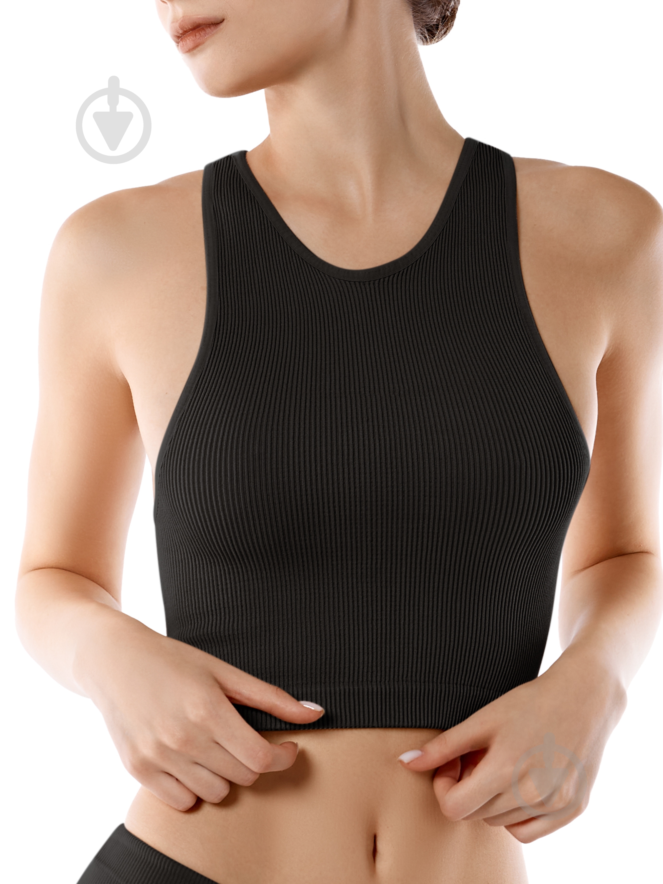 Топ Giulia Halter top rib р.S/M черный - фото 1