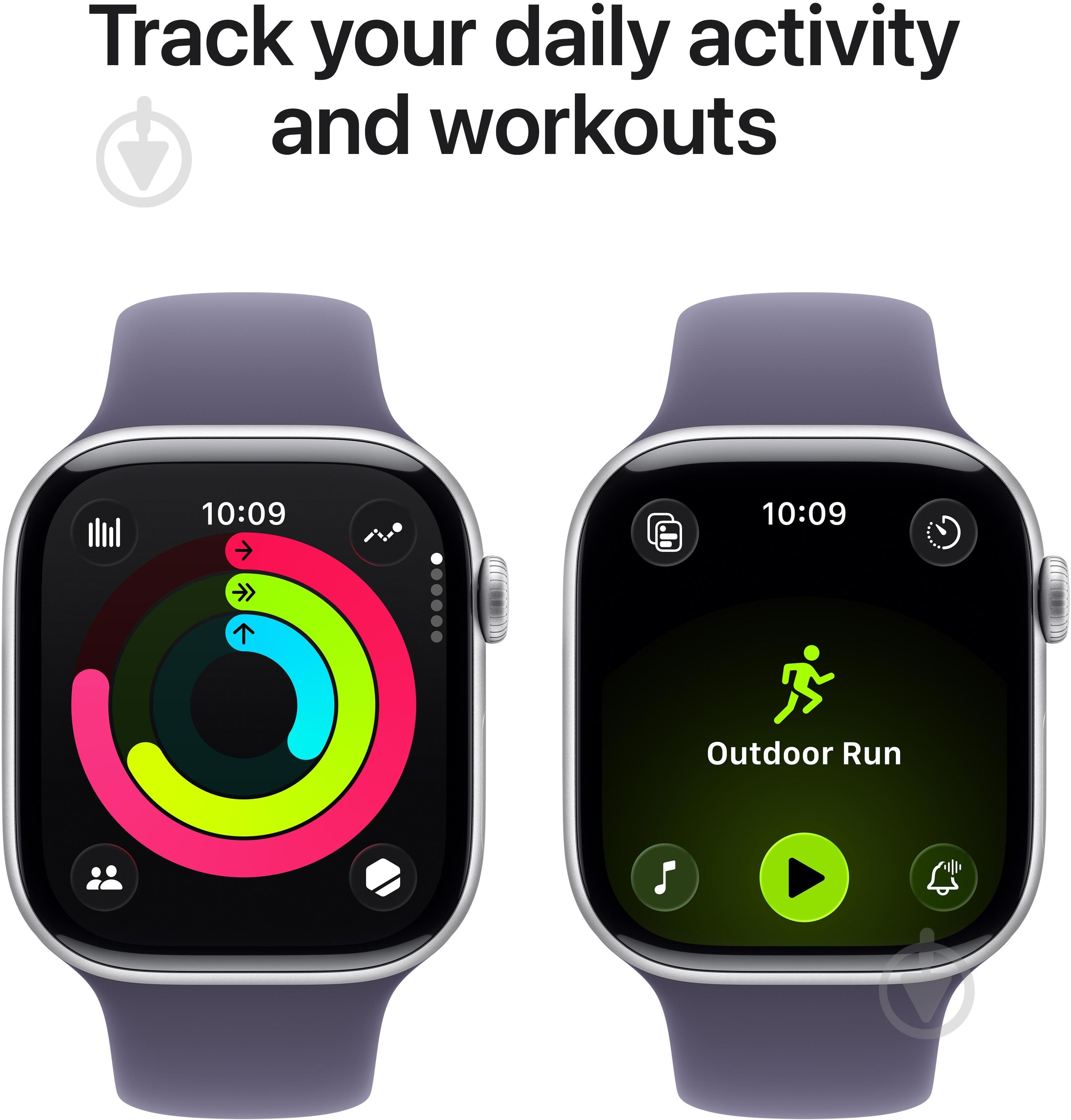 Смарт-годинник Apple Watch Series 11 GPS 42mm Silver Aluminium Case with Purple Fog Sport Band - M/L (MEU74RK/A) - фото 4
