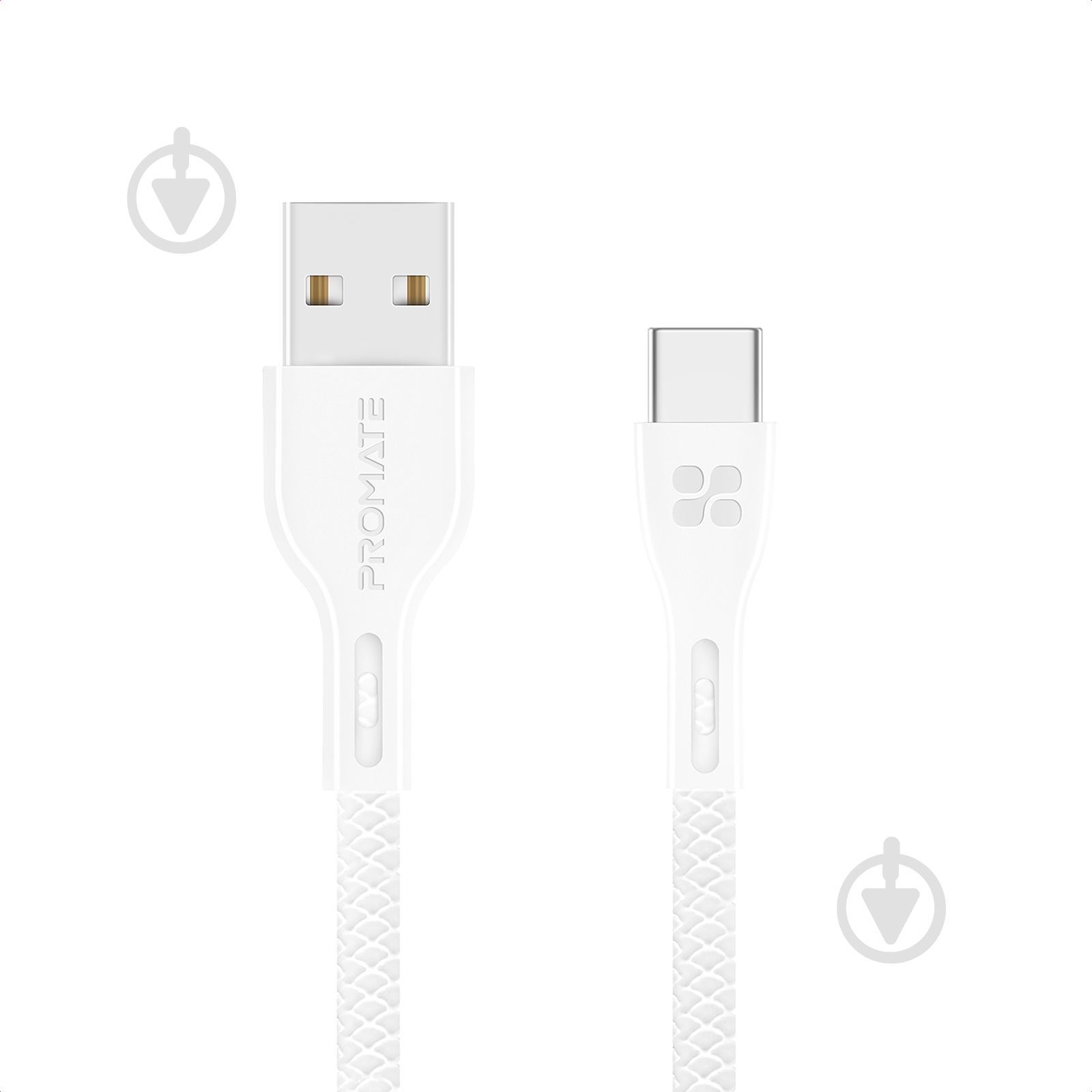 Кабель Promate PowerBeam-C USB-USB Type-C 2А 1,2 м белый (powerbeam-c.white) - фото 1