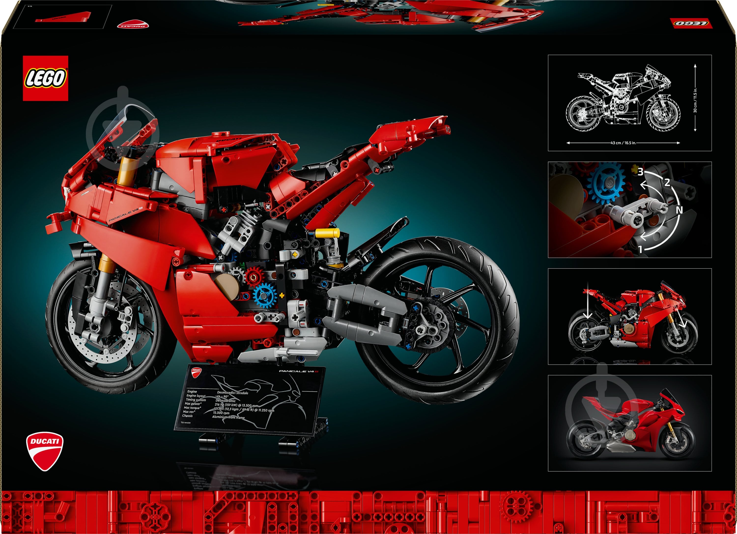 Конструктор LEGO Technic Мотоцикл Ducati Panigale V4 S 42202 - фото 2 Конструктор LEGO Technic Мотоцикл Ducati Panigale V4 S 42202 - фото 2