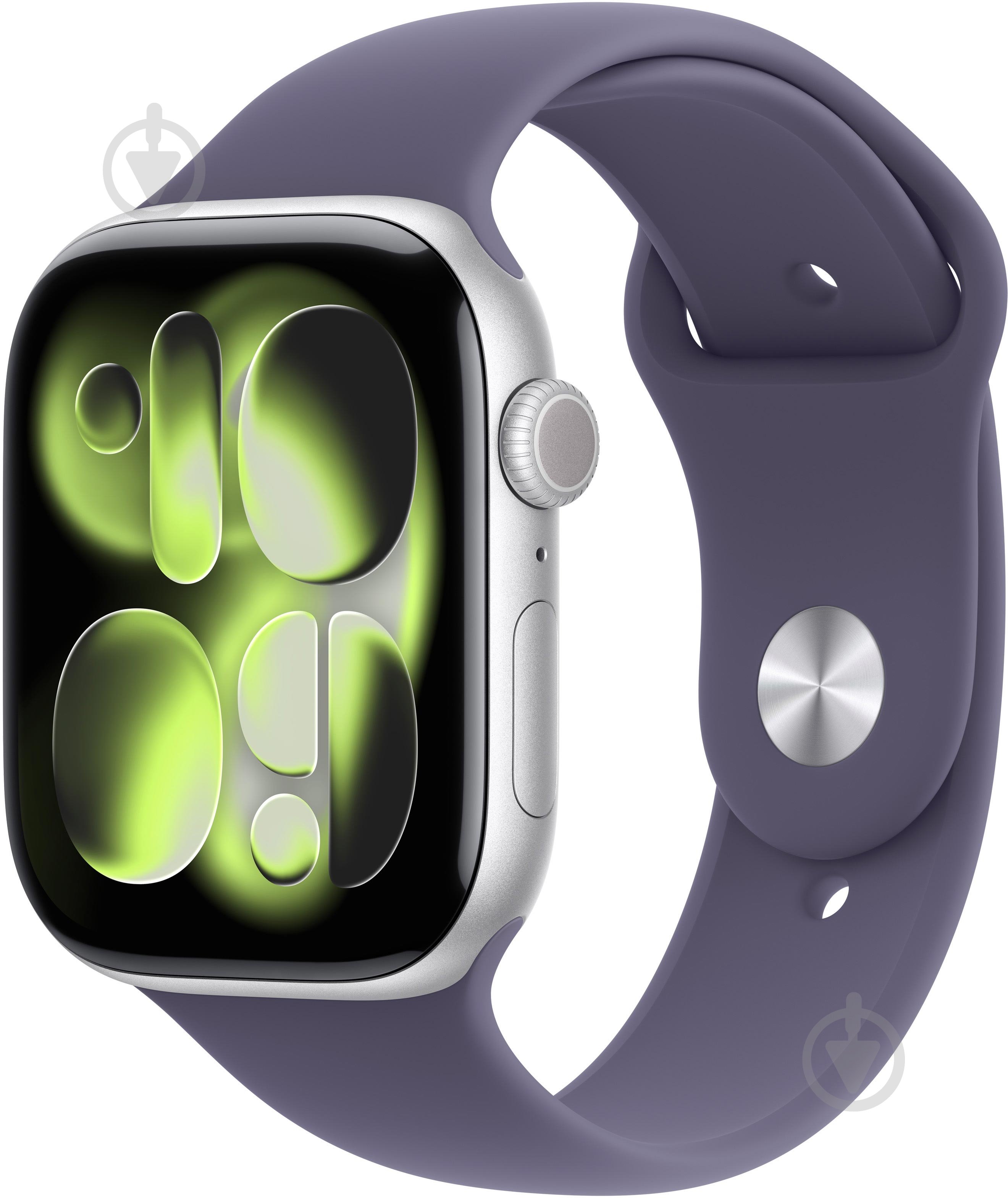 Смарт-годинник Apple Watch Series 11 GPS 46mm Silver Aluminium Case with Purple Fog Sport Band - M/L (MEVA4RK/A) - фото 1