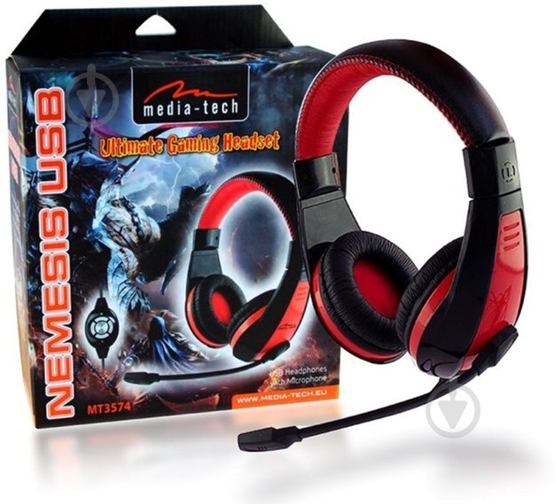 Навушники Media-Tech Nemesis USB black/red (MT3574) - фото 6