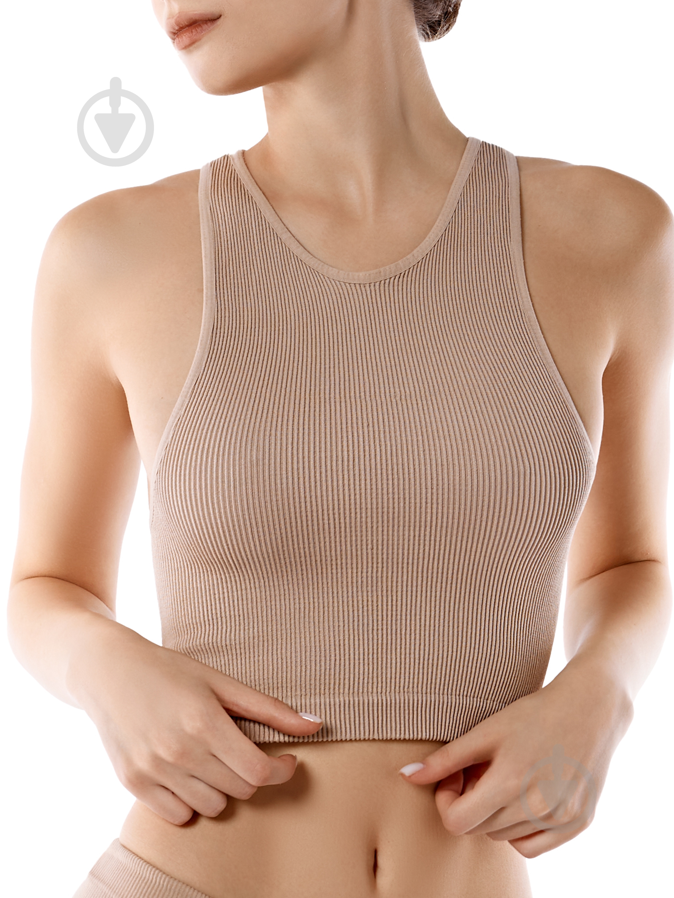 Топ Giulia Halter top rib р.S/M бежевый - фото 1