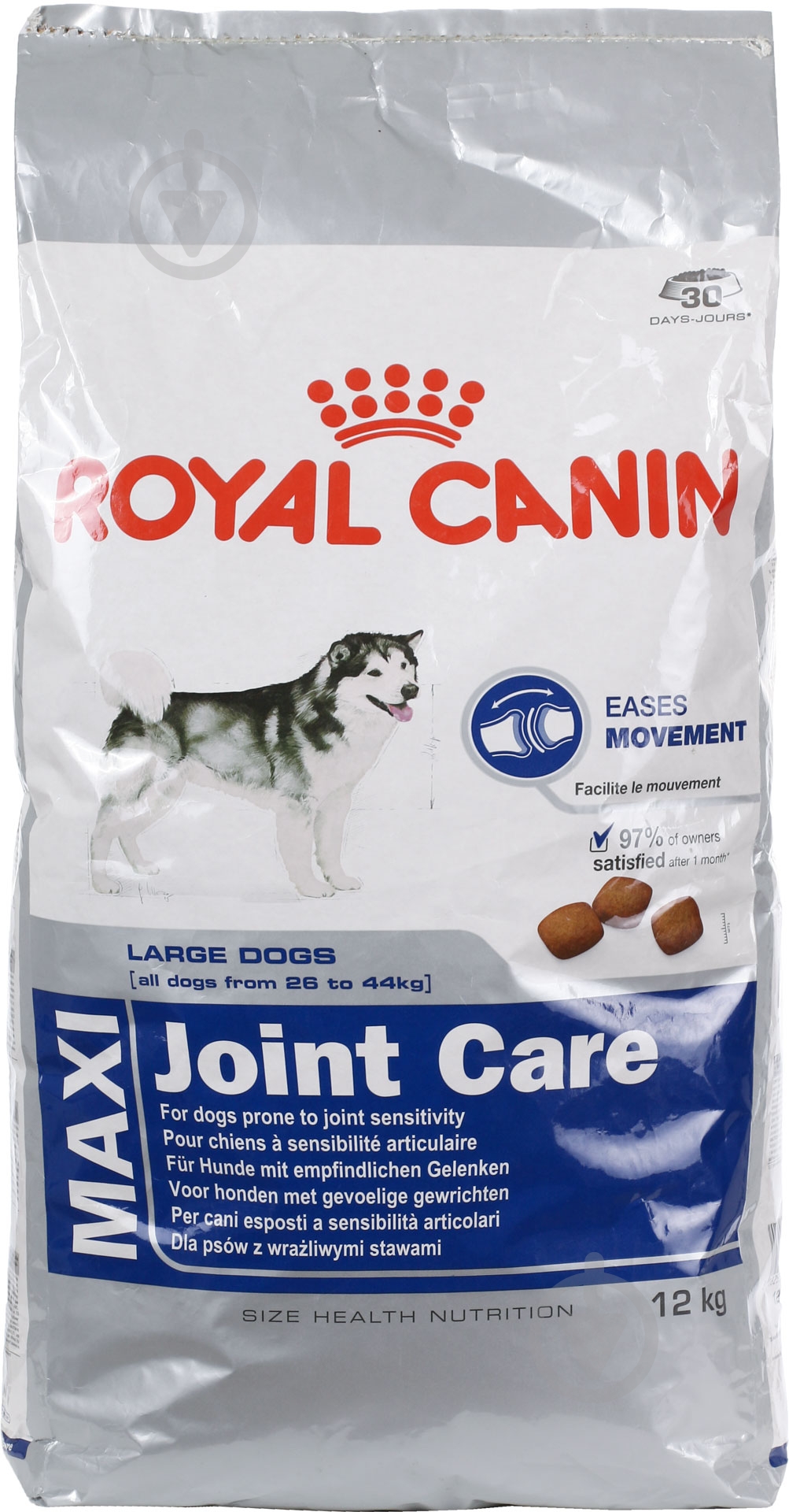 Корм сухой для взрослых собак для крупных пород Royal Canin Maxi Joint Care 12 кг (домашняя птица, рис, кукуруза) 12 кг - фото 1 Корм сухой для взрослых собак для крупных пород Royal Canin Maxi Joint Care 12 кг (домашняя птица, рис, кукуруза) 12 кг - фото 1
