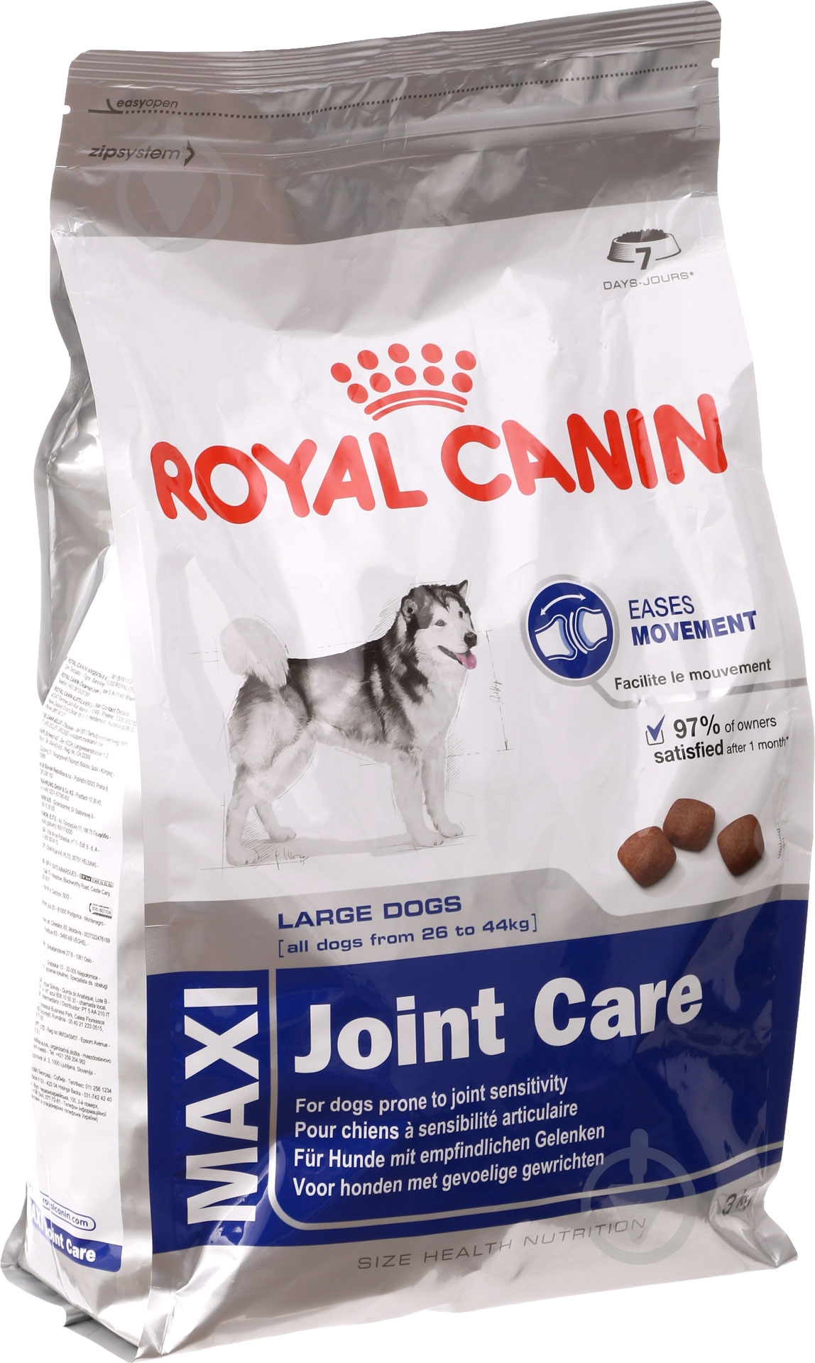 Корм сухой для взрослых собак для крупных пород Royal Canin Maxi Joint Care 3 кг (домашняя птица, рис, кукуруза) 3 кг - фото 2 Корм сухой для взрослых собак для крупных пород Royal Canin Maxi Joint Care 3 кг (домашняя птица, рис, кукуруза) 3 кг - фото 2