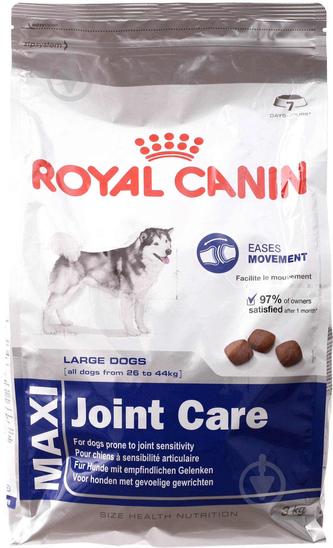 Корм сухой для взрослых собак для крупных пород Royal Canin Maxi Joint Care 3 кг (домашняя птица, рис, кукуруза) 3 кг - фото 1 Корм сухой для взрослых собак для крупных пород Royal Canin Maxi Joint Care 3 кг (домашняя птица, рис, кукуруза) 3 кг - фото 1
