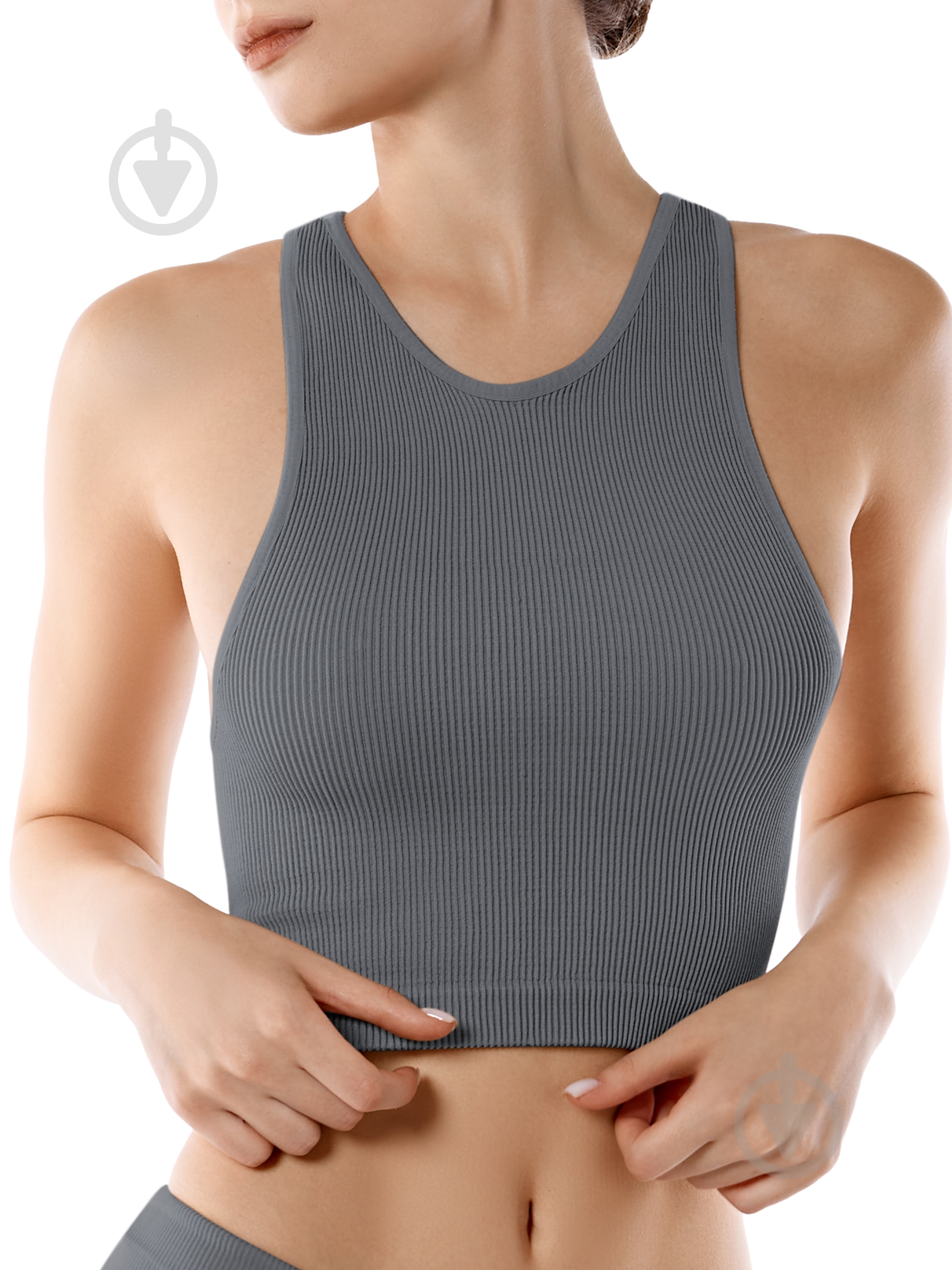 Топ Giulia Halter top rib р.S/M серый - фото 1