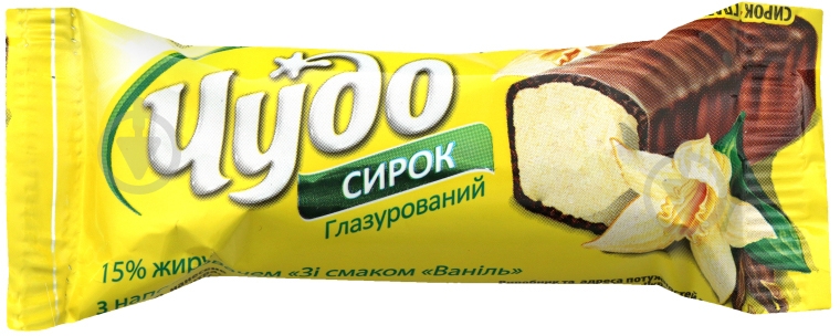 Сырок ТМ Чудо в глазури ваниль 15% 36г 4823061315304 - фото 1