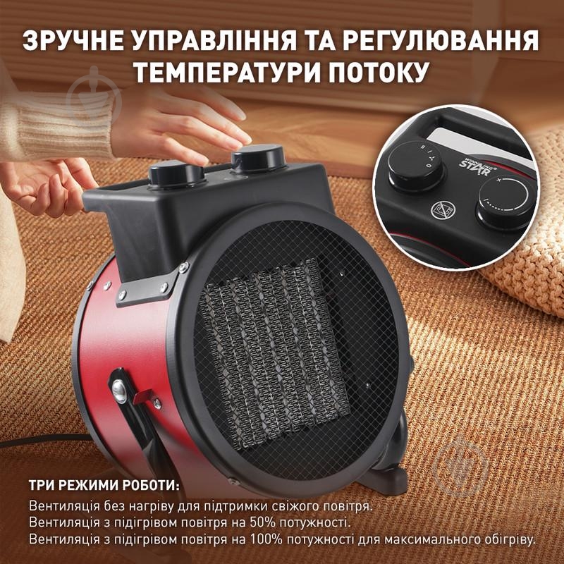 Тепловентилятор ST-4085 2400W Red - фото 2 Тепловентилятор ST-4085 2400W Red - фото 2