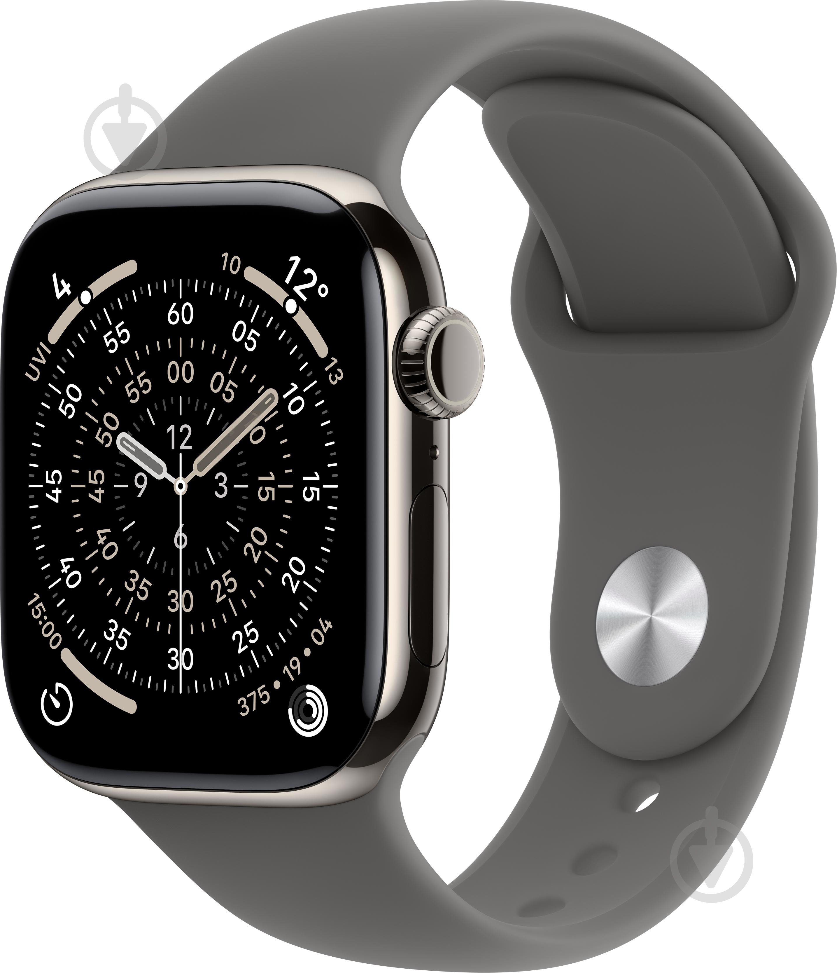 Смарт-часы Apple Watch Series 11 GPS + Cellular 42mm Natural Titanium Case with Stone Grey Sport Band - M/L (MF8N4RK/A) - фото 1