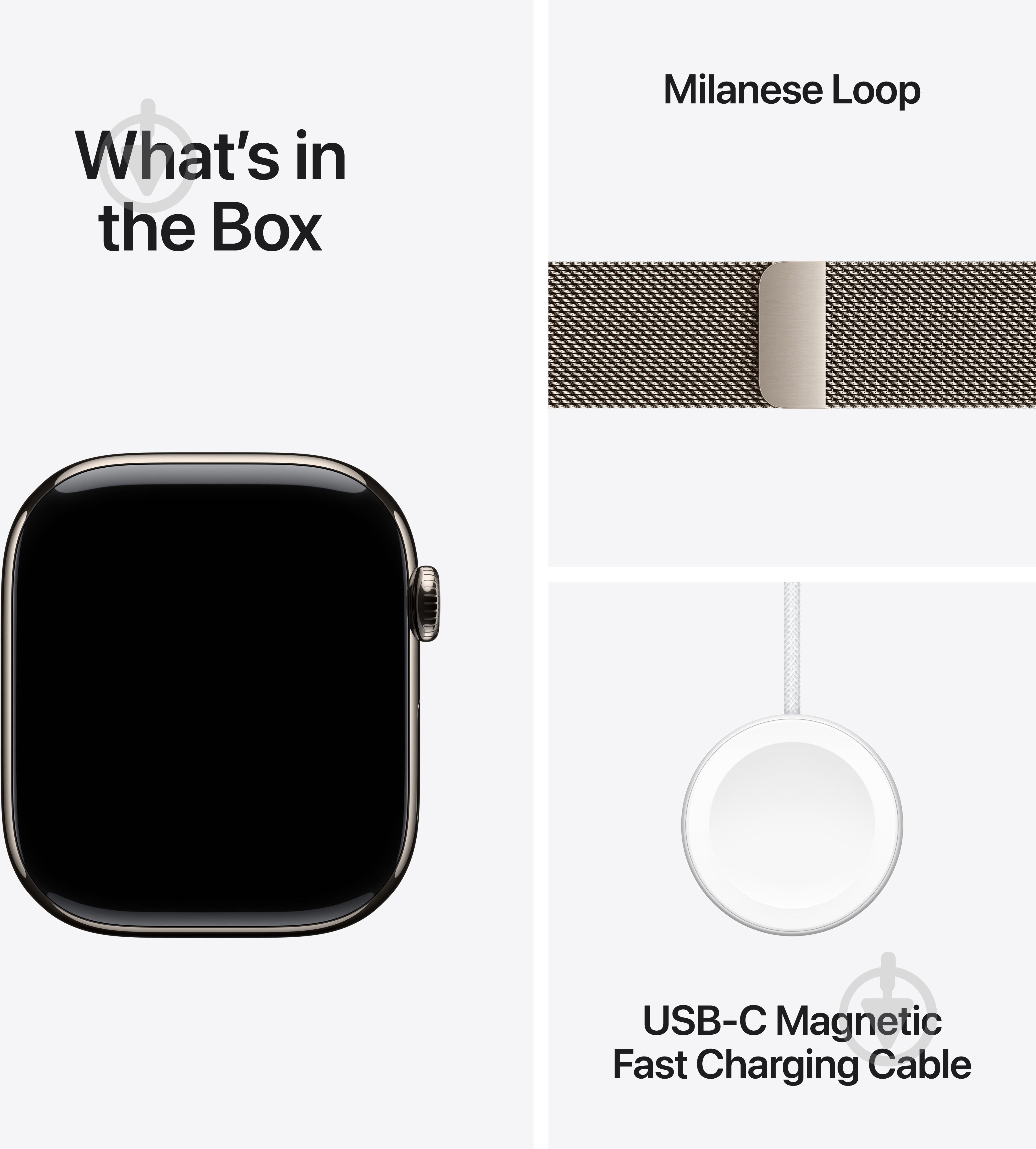 Смарт-годинник Apple Watch Series 11 GPS + Cellular 42mm Natural Titanium Case with Natural Milanese Loop (MF8P4RK/A) - фото 8