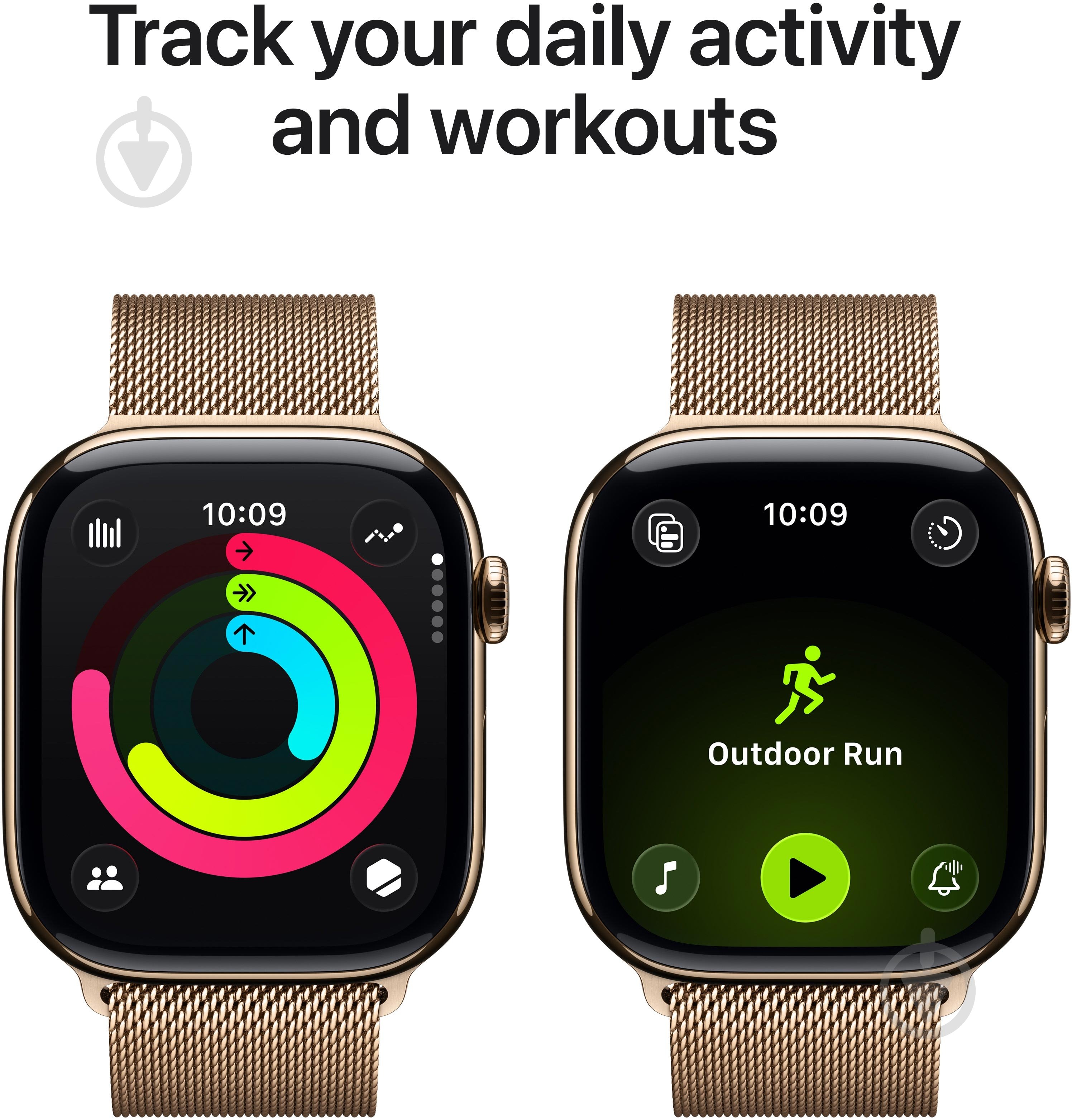 Смарт-годинник Apple Watch Series 11 GPS + Cellular 42mm Gold Titanium Case with Gold Milanese Loop (MF8Y4RK/A) - фото 4