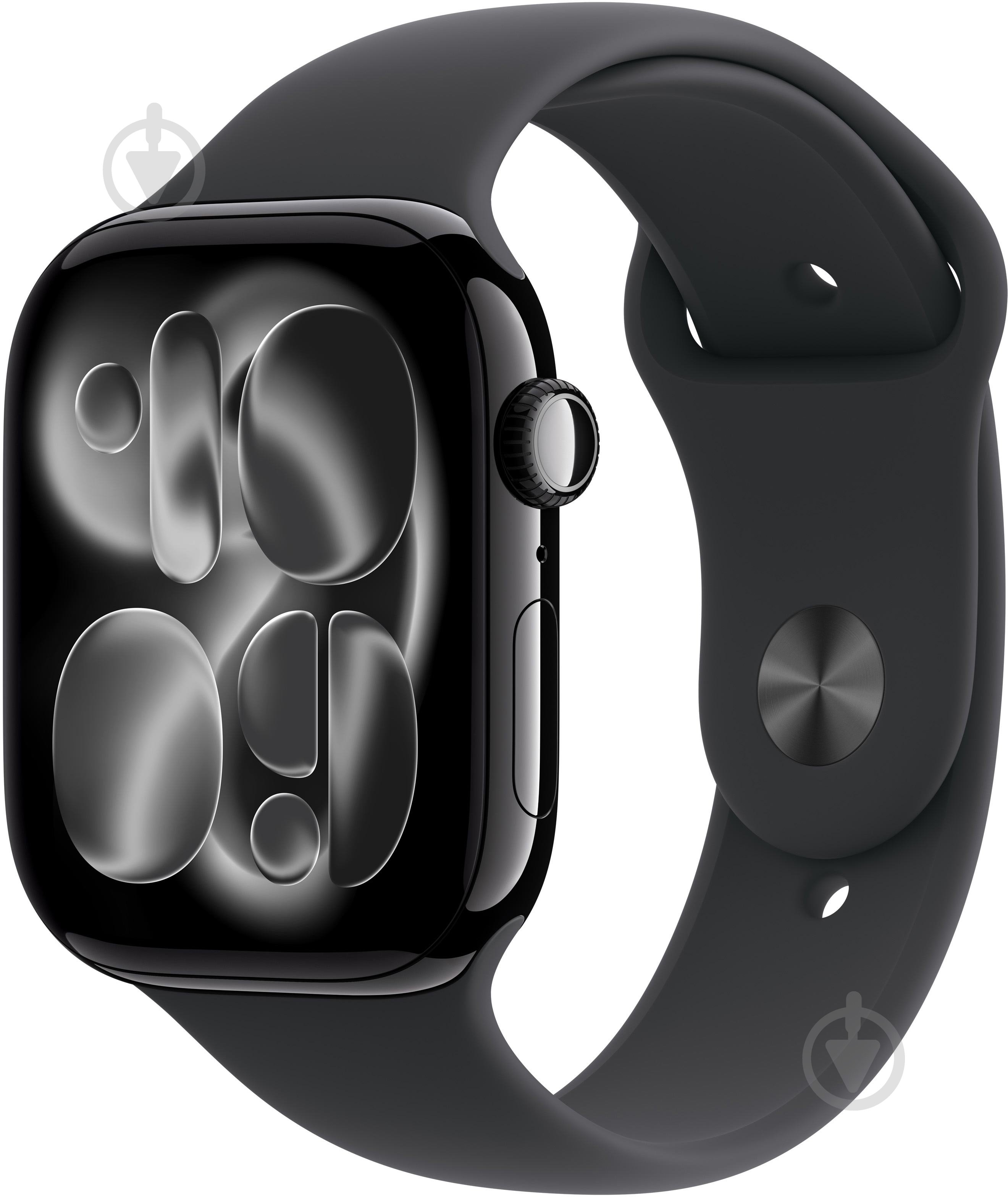 Смарт-часы Apple Watch Series 11 GPS + Cellular 46mm Jet Black Aluminium Case with Black Sport Band - M/L (MFC44RK/A) - фото 1