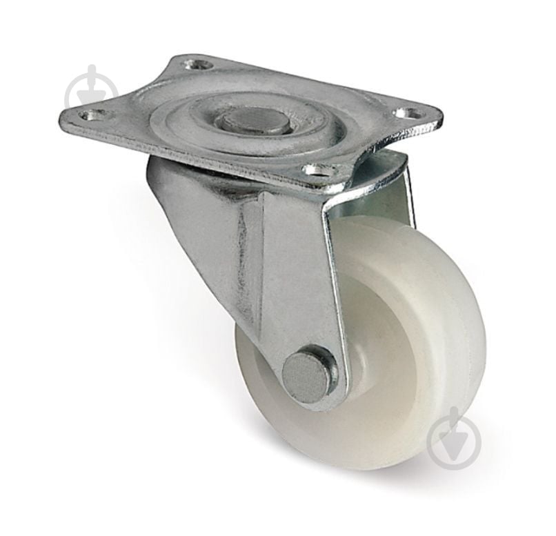 Ролик мебельный GTV d30 мм h-43 мм повортный без стопора белый (колесо для мебели) KM-015030-10 - фото 1