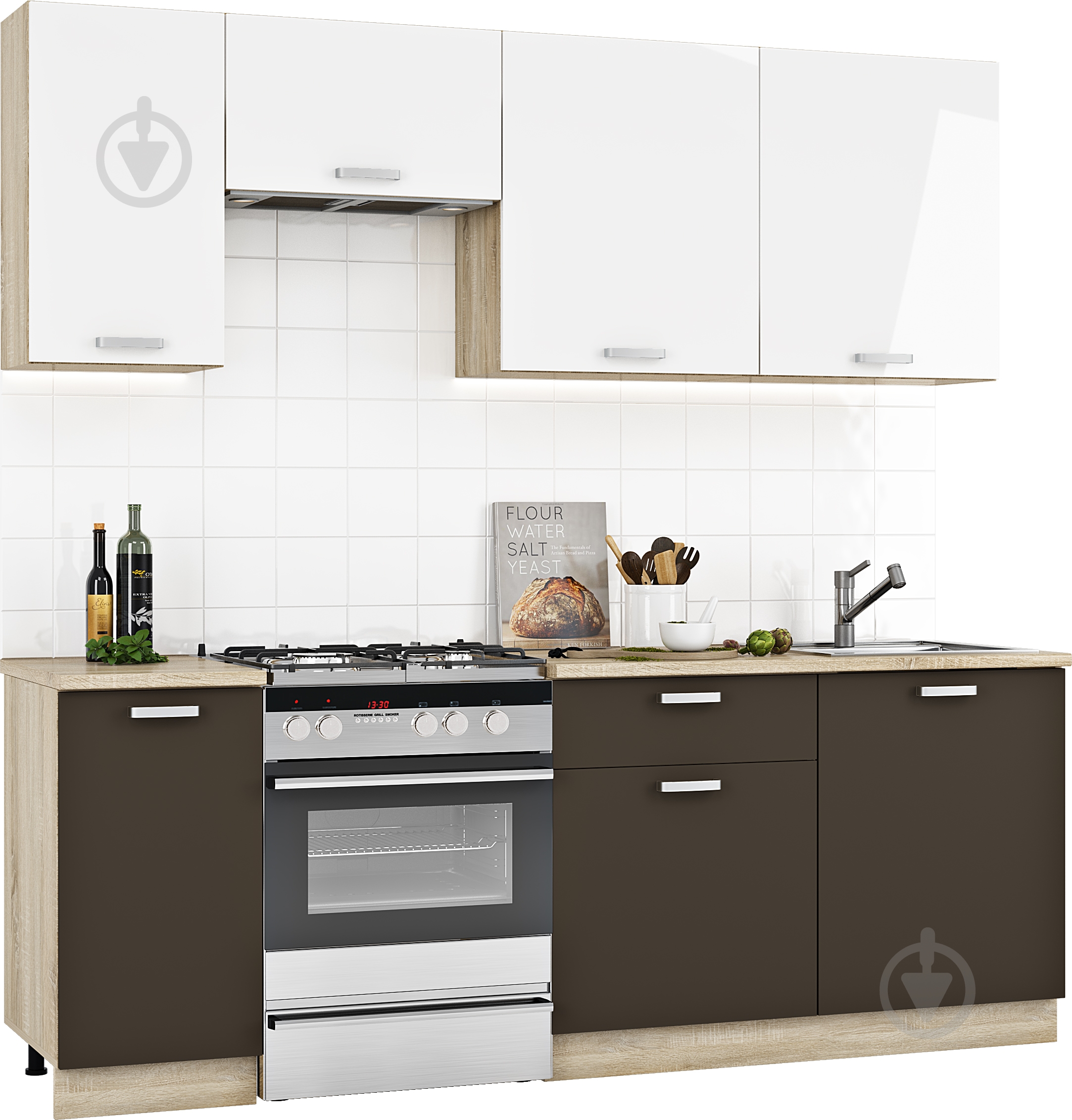 Кухня Монро Кафе нуар Грейд МДФ 2,2 м - фото 1