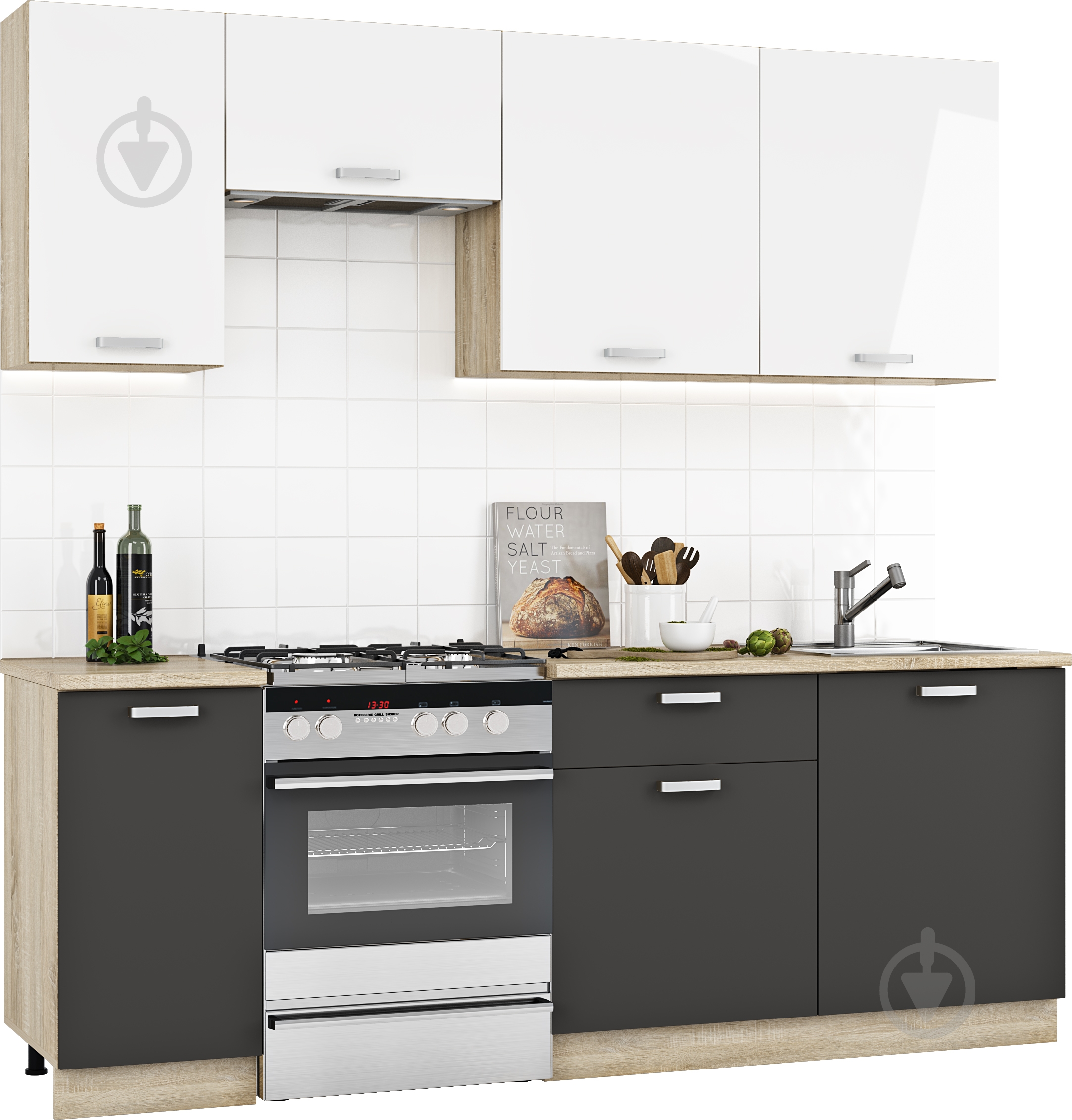 Кухня Монро Дымчатый Грейд МДФ 2,2 м - фото 1